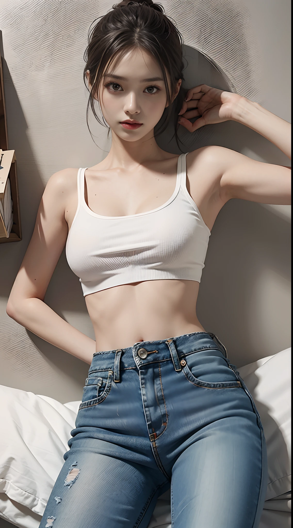 ((highest quality)), ((masterpiece)), (be familiar with:1.4), 3D, Image of beautiful woman wearing sports bra and shorts,nffsw(high dynamic range),ray tracing,NVIDIA RTX,super resolution,unreal 5,scattered below the surface,PBR texturing,Post-processing,anisotropic filtering,written boundary depth,maximum clarity and sharpness,multilayer texture,Albedo and specular maps,surface shading,Accurate simulation of light-matter interactions,perfect proportions,octane rendering,two-tone lighting,wide aperture,Low ISO、White balance、Rule of thirds、8,000 students、((18-year-old))(((silk sports bra,silk shorts)))(((brown hair)))(((big breasts)))