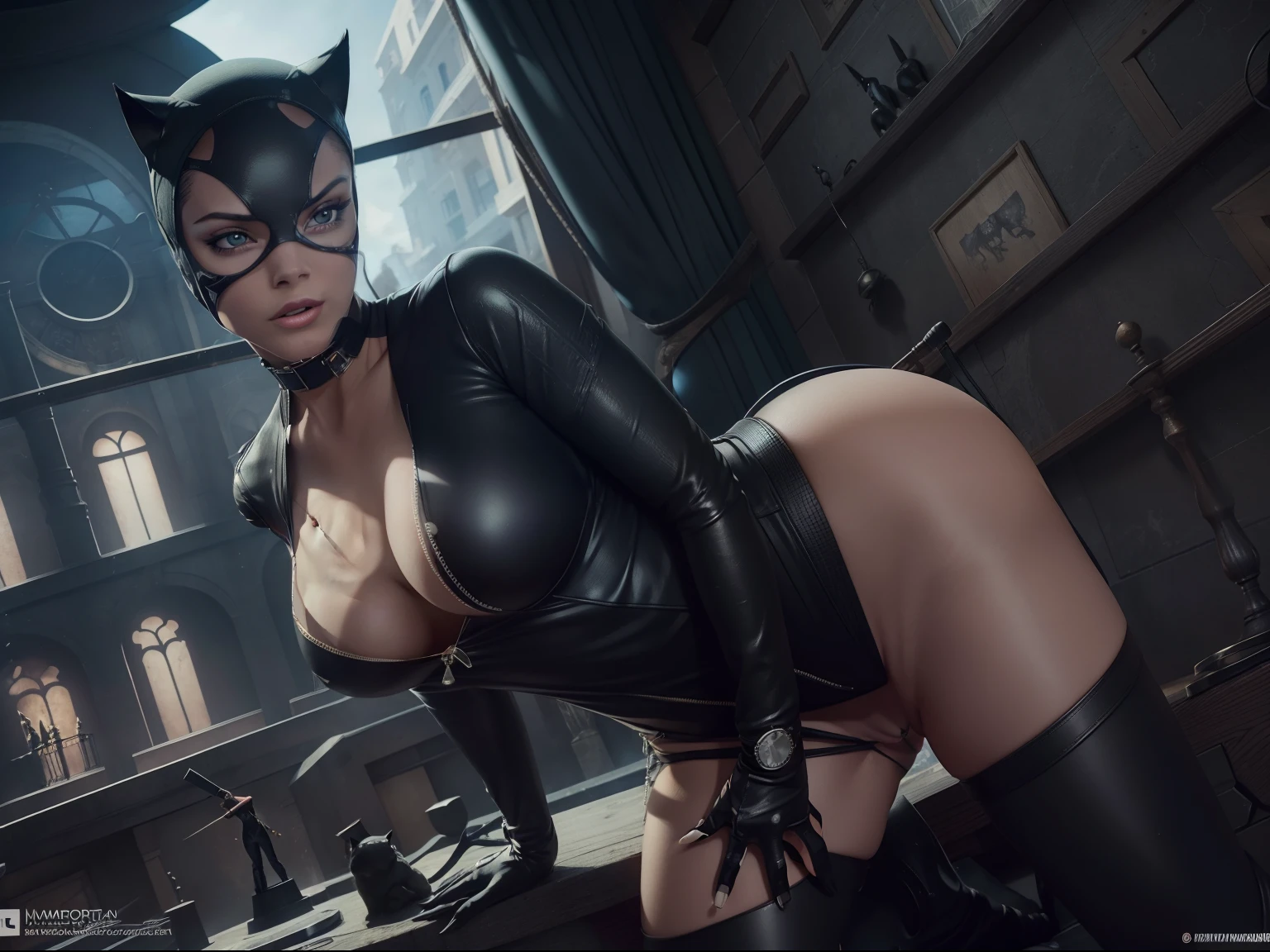 Catwoman Tetona cuerpo perfecto 8k caliente perfecta pose caliente,Michelle Pfeiffer((cuerpo completo))(((Amazing tits)))caliente, hermosa,Hornie, 8k, hiperrealista todo como un motor irreal trazado de rayos render estilo humano realista ,Dark backgroundempty., Suavemente iluminado, Intimo exquisito detalle, foco nítido, intrincadamente detallado, rewarded photography, small-catchlight, bajo contraste, alta nitidez, facial-symmetry, profundidad de campo, cinematic background, Renderizado del motor irreal, Imagen central, dream-like, Suavemente iluminado, intimo, imagen de cuerpo completo ,cuerpo completo