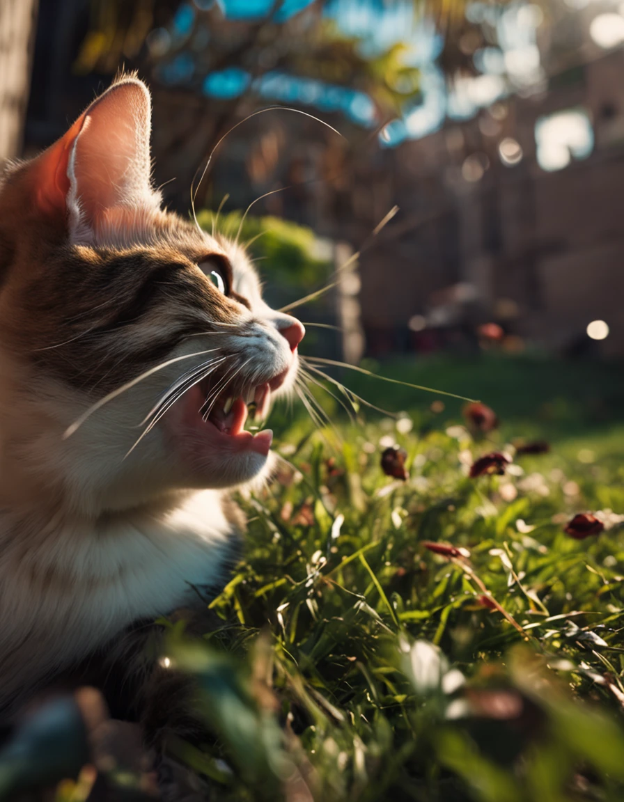 A cat taking a selfie, photo, cellphone pov