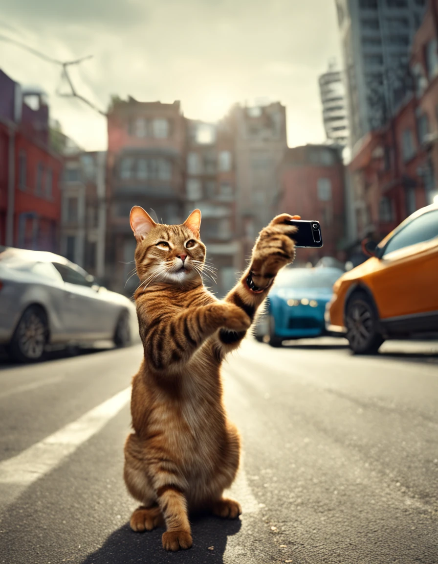 A cat taking a selfie, photo