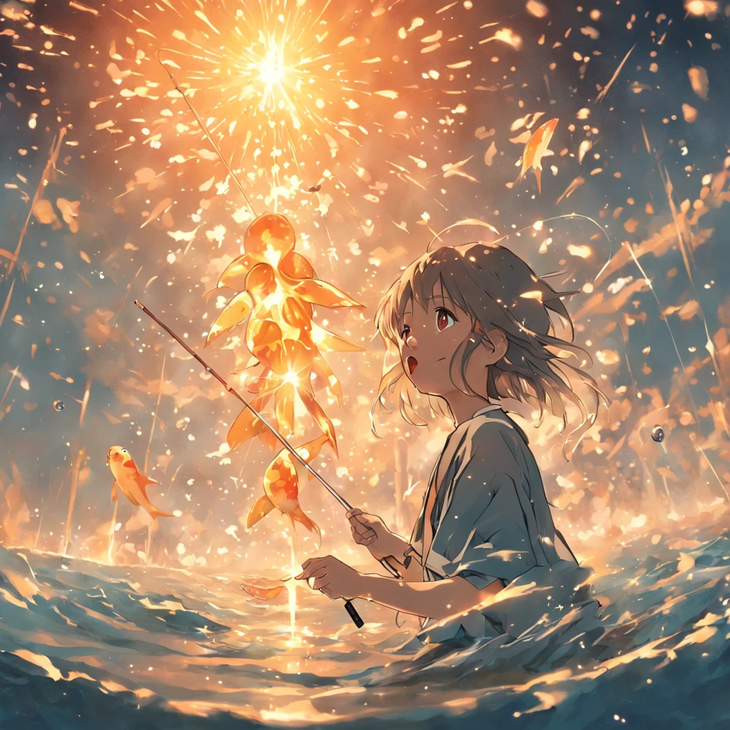 komono，Summer Day Festival，celebration，Goldfish fishing，sparkler，themoon