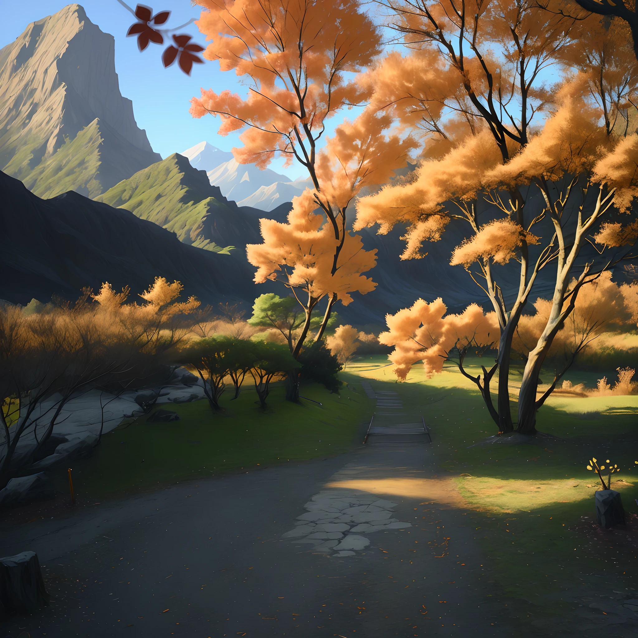 The scenery has the kanji Xia