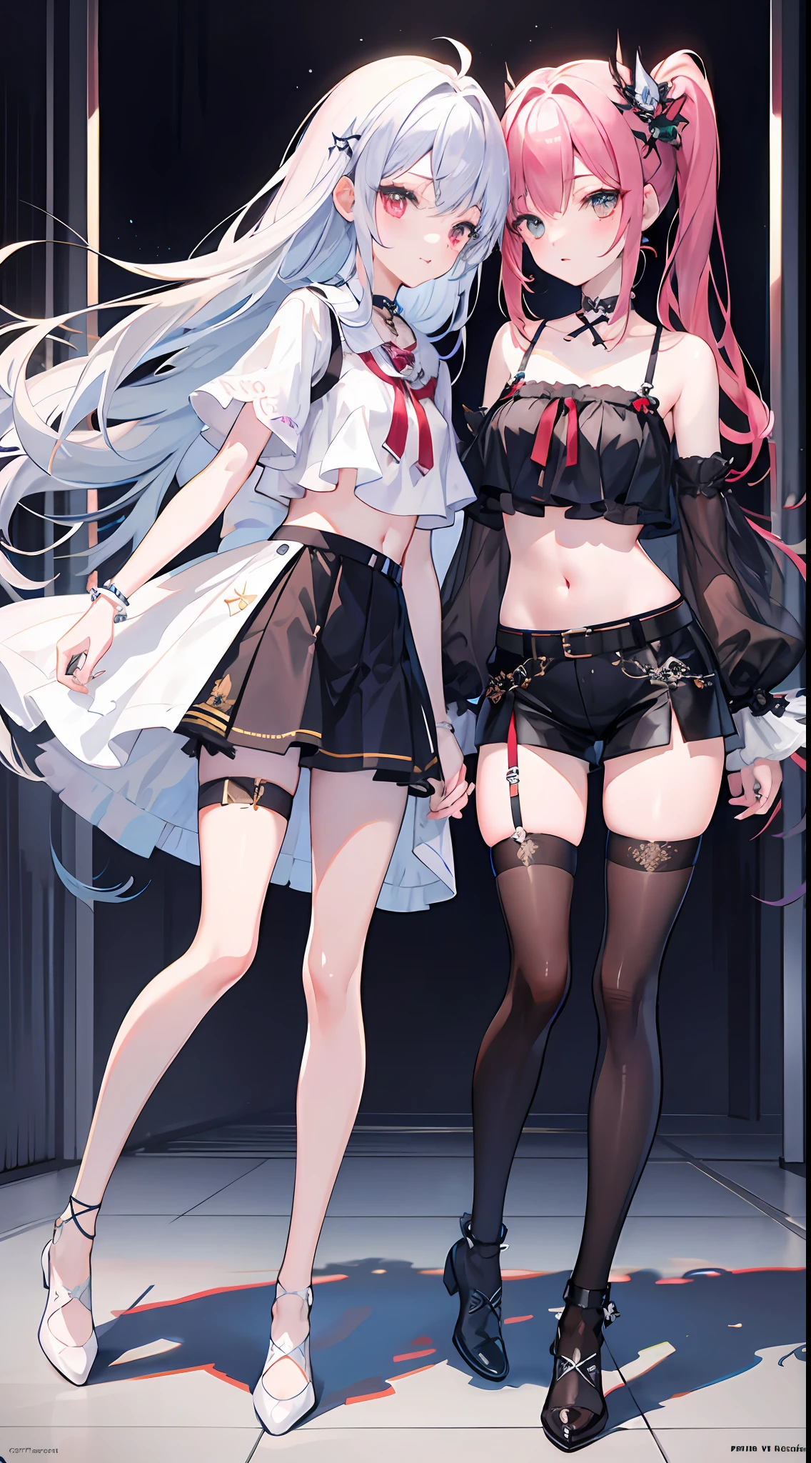 ((masterpiece))((Highest quality))Mouse Ears、girl、smile、blush、Flat Chest、Are thin、、low length、Gray Hair、blush、Are standing、Whole body image、Even your toes are visible、Eye level on face、front、No background、Mouse pose、真frontのアングル