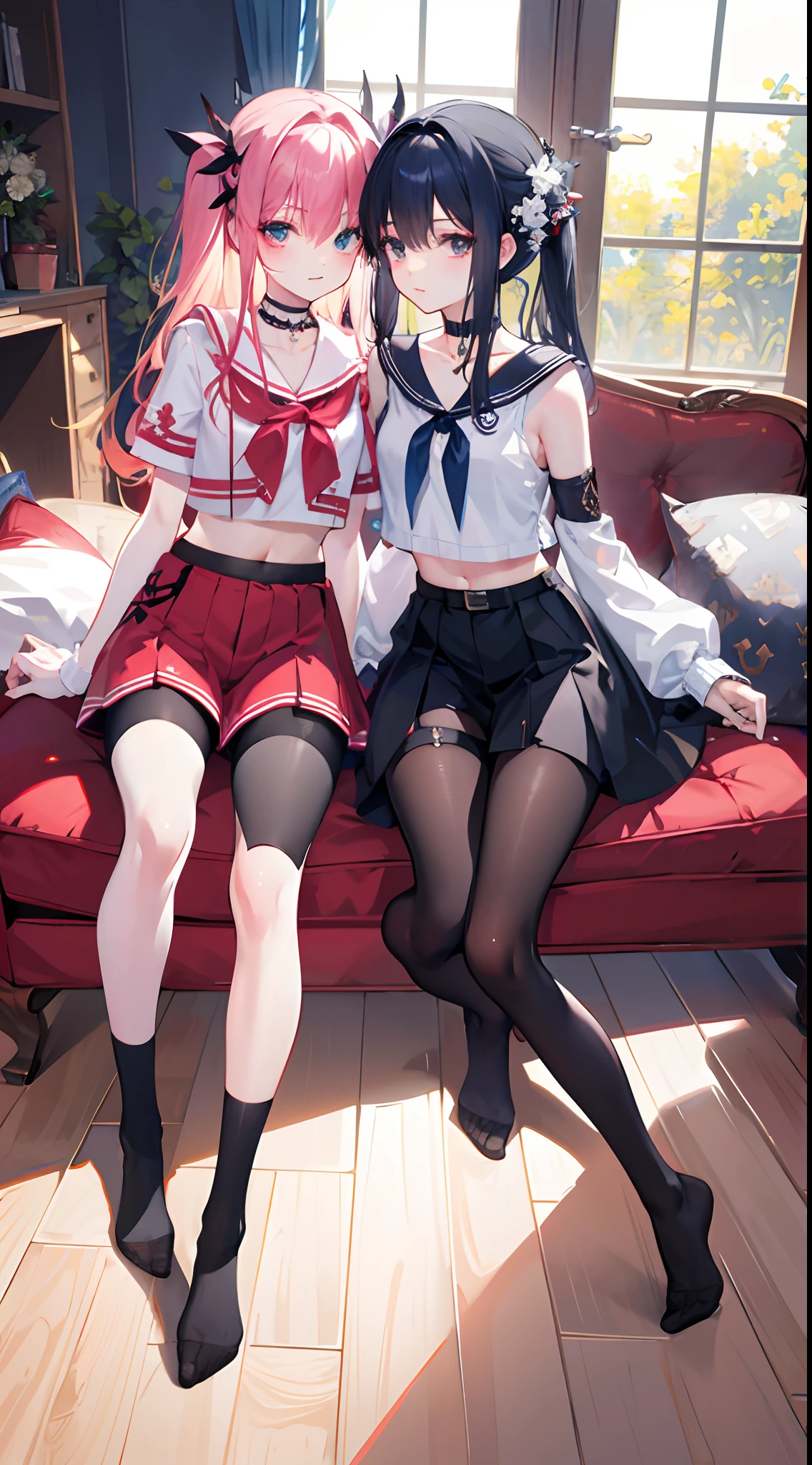 No underwear、Sitting in a chair、The legs are spread wide upward-shaped legs、You can definitely see the girl's hips、The female genitals are completely visible between her legs、Your body is completely facing the viewer、high school girl、classroom、Watching the audience、Grey Skirt、White shirt、Gray Uniform、Her hair is a black bob.