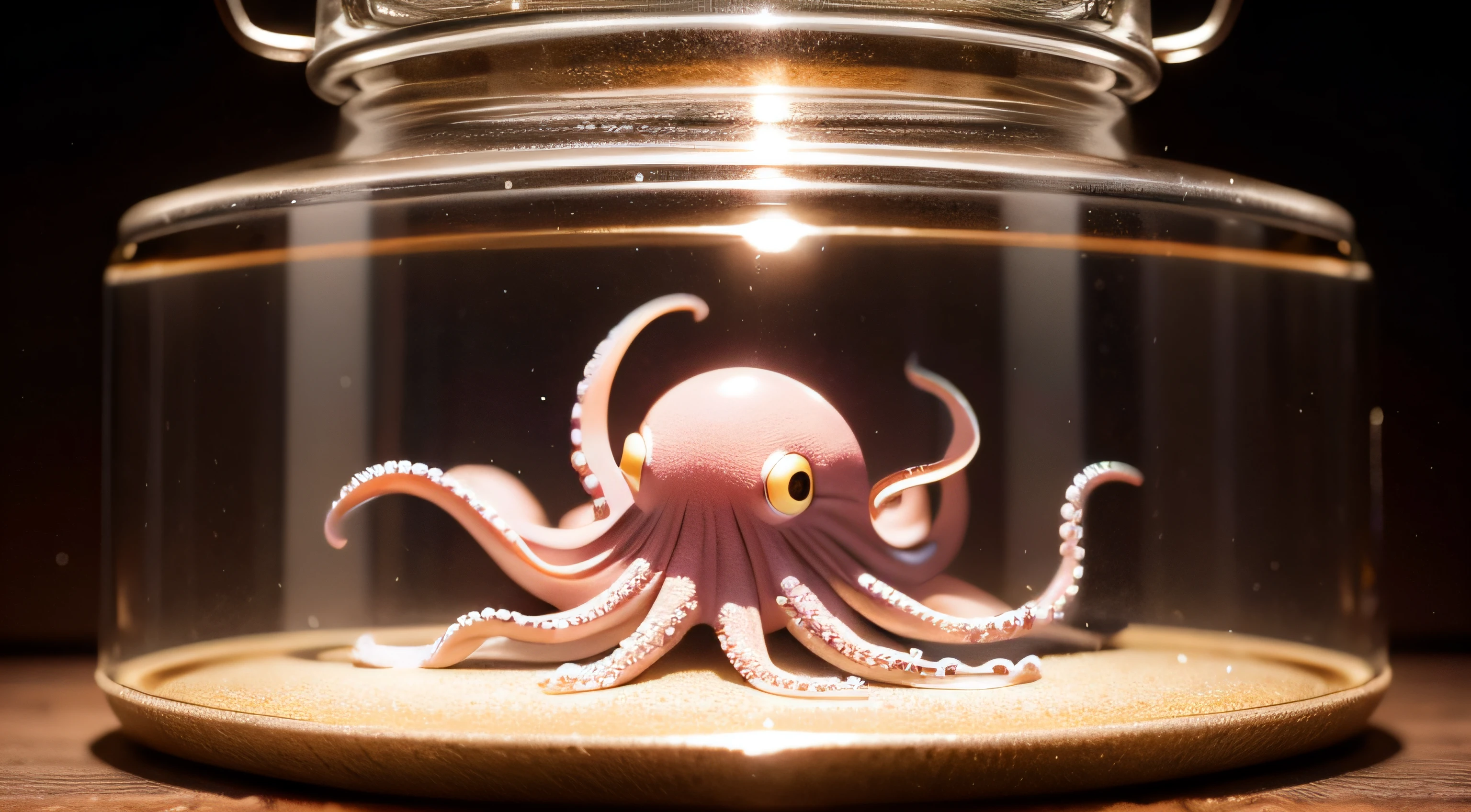 Octopus in a glass jar, In the underground laboratory