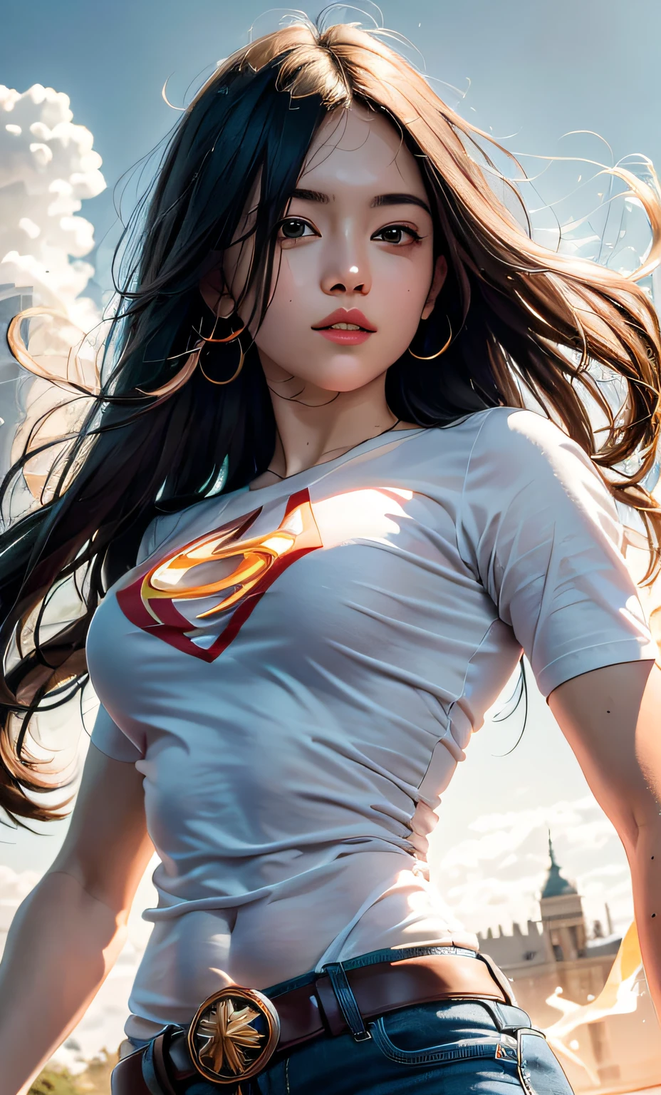hair glowing,metahuman,levitating,Cloud