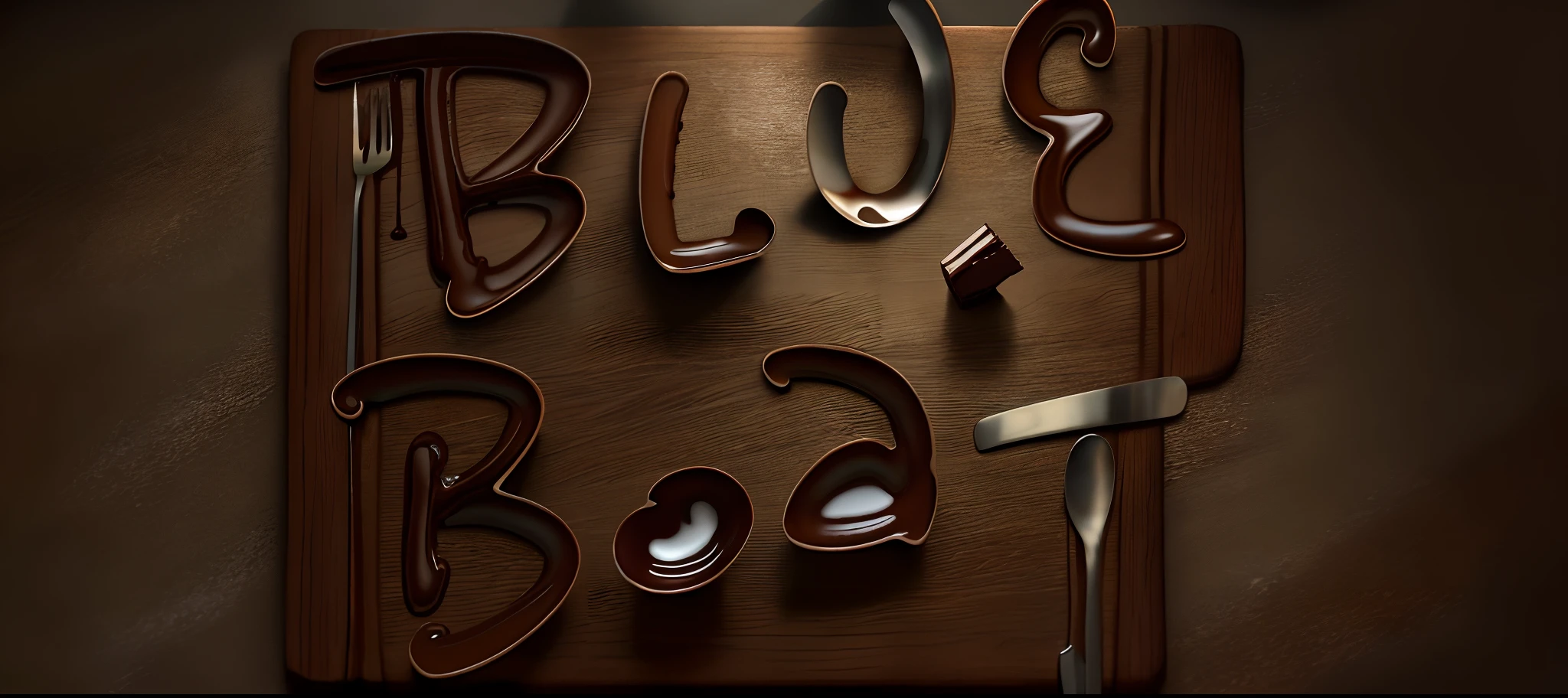 best qualtiy, Masterpiece, chocolate bar,breads, the fruits,coffee mug,spooning,fork,plate,tabletop,Soft lighting