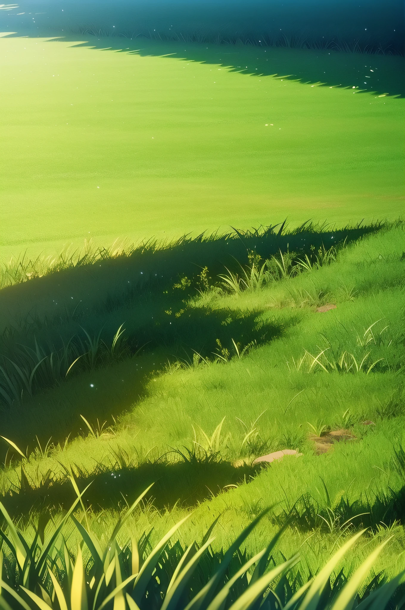 golf course，The pitch is densely grassy