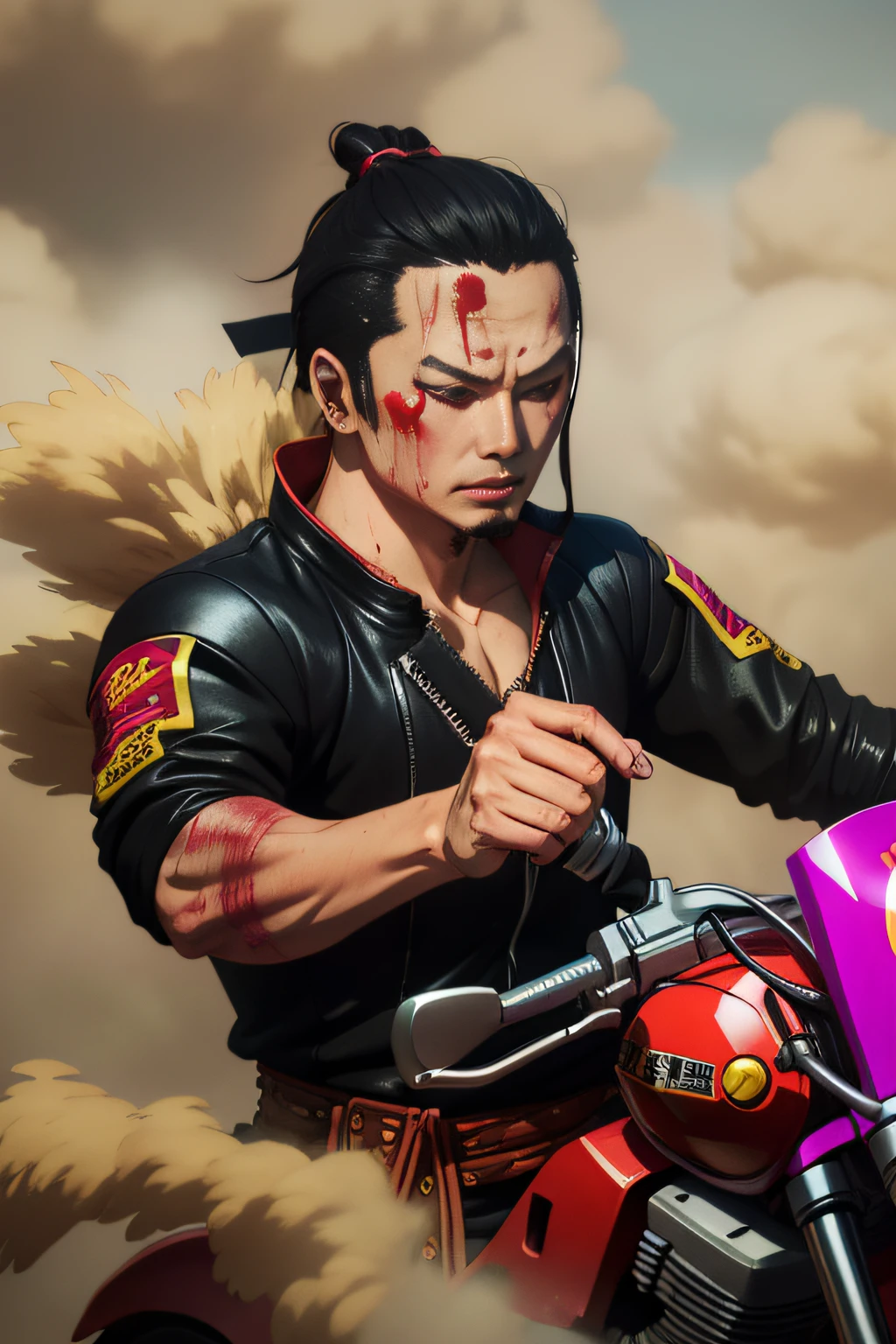 Li Ming tried his best to control the motorcycle，There is only one thought in my mind：Stay alive！His face was covered in dust，Blood was drawn from his hands，But he couldn't care about the pain，Just thinking about the way ahead。