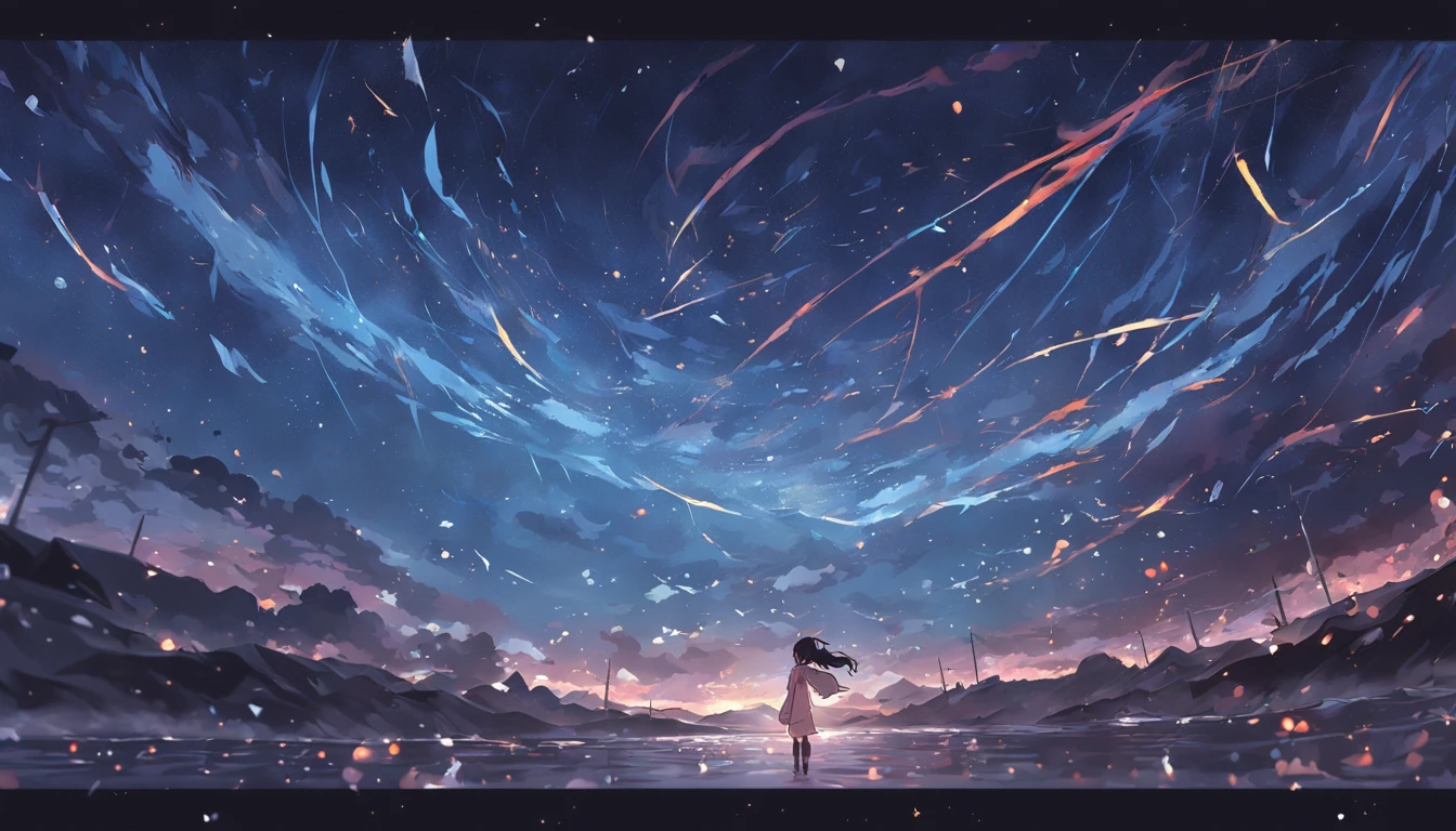 komono,Colorful ocean currents,starrysky,meteors,Looking Up The Sky