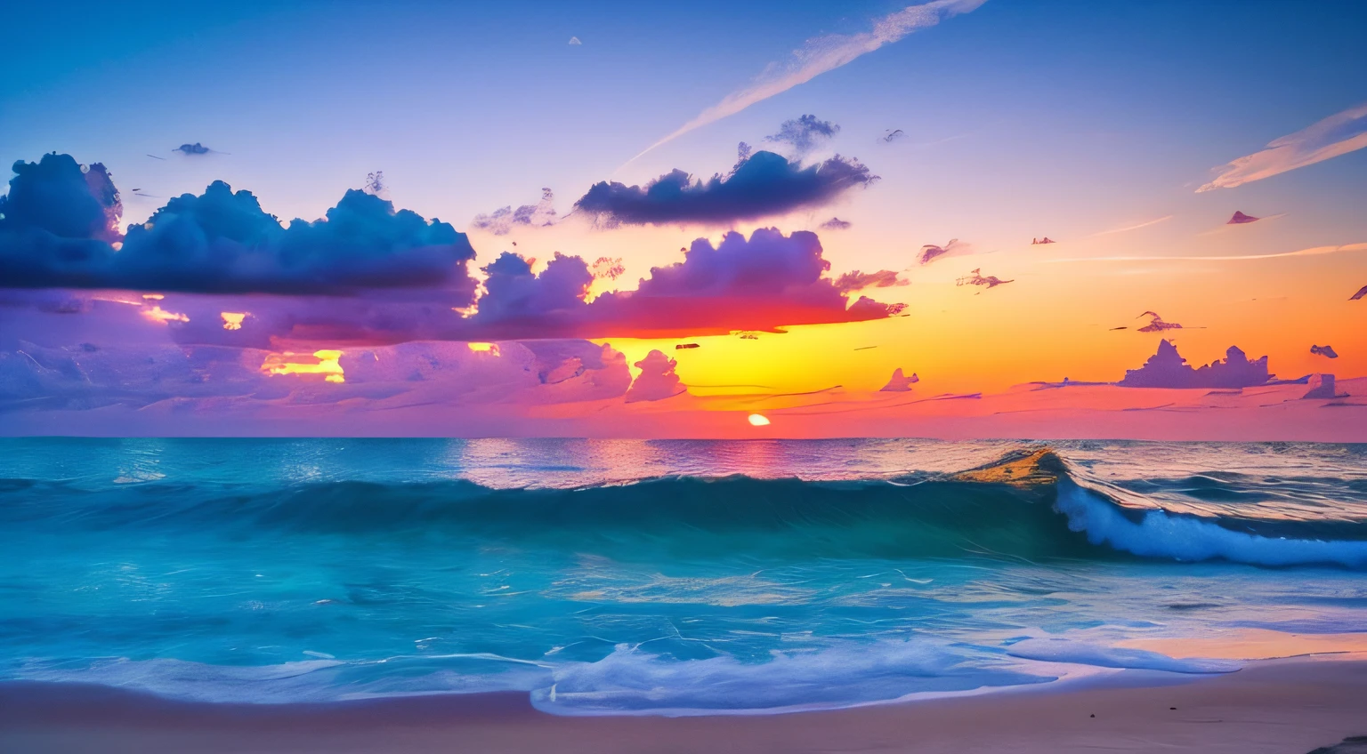 Sunset over the ocean,The waves are crashing on the beach, Beautiful ocean, Colorful sunset, Beautiful sunset, beautiful sunset glow, beautiful iphone wallpaper, beautiful sunrise, amazing sunset, amazing wallpapers, vibrant sunset, sunrise colors, Beautiful wallpaper, vibrant sunrise, breathtaking colors, Sunset glow, serene colors, Sunset colors, Colorful sunset!!, beach sunset background, very beautiful photograph of, Sunrise