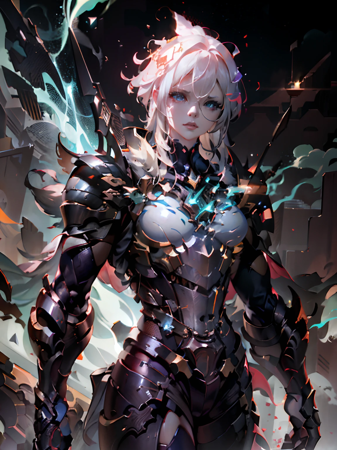 a close up of a person in armor with lightning in the background, ross tran 8 k, by Yang J, thancred waters in style of wlop, by Zhou Chen, chengwei pan on artstation, stunning character art, 2. 5 d cgi anime fantasy artwork, fanart best artstation, detailed digital anime art, badass anime 8 k