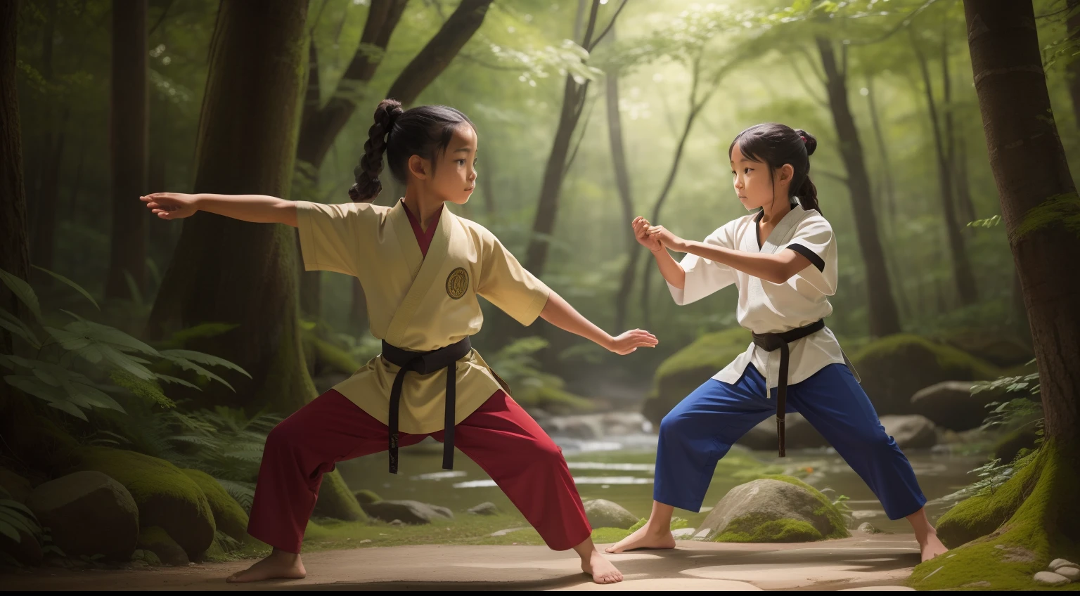 Elemental Martial Arts Student of Nature:
Imagine a tween with earthy attire, learning elemental martial arts from masters, channeling the power of nature through every graceful movement.