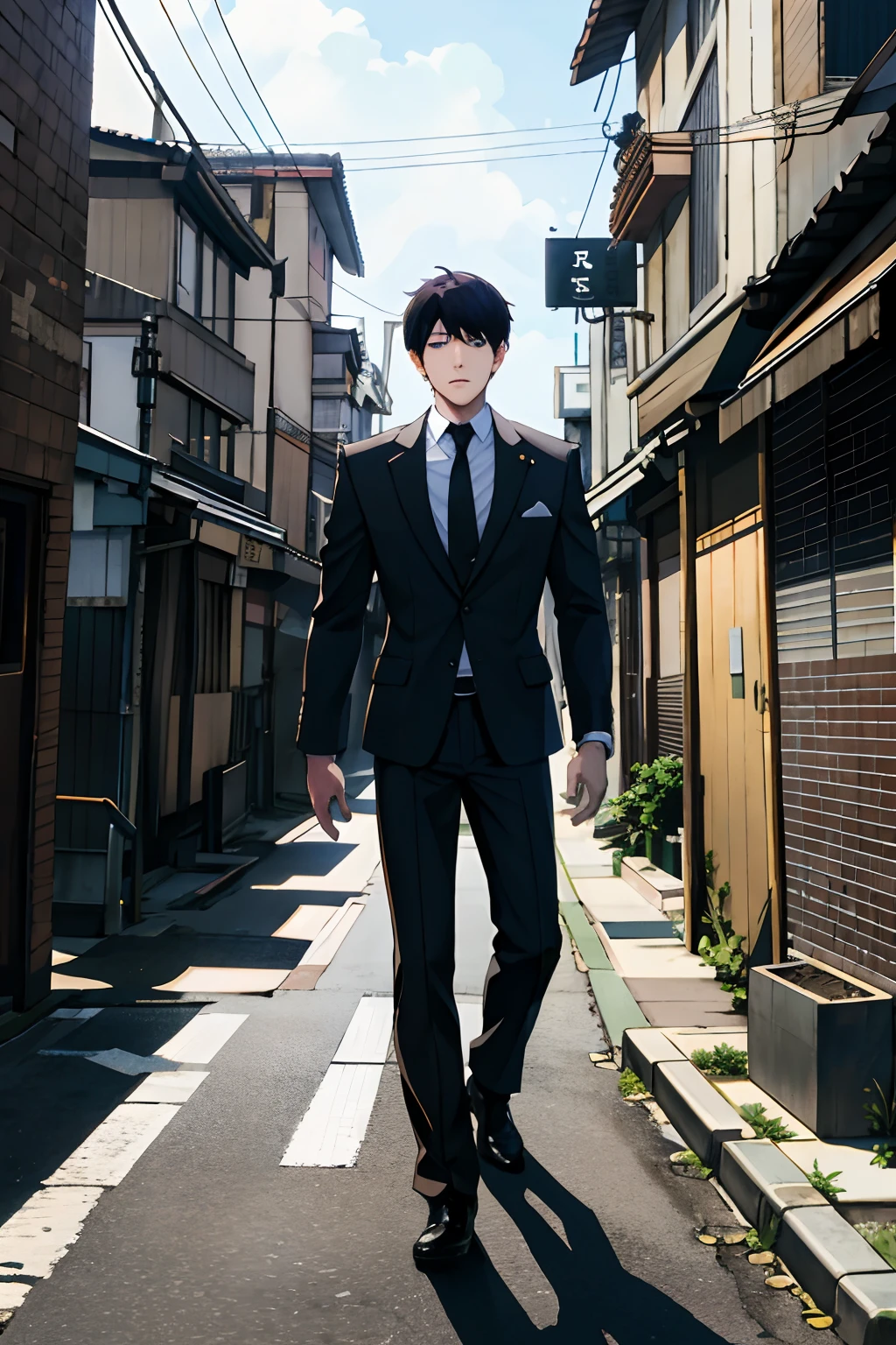 "A masterful photograph of Ryuji Yamazaki's youth，Beautiful composition，Best Picture Quality，urban backdrop"