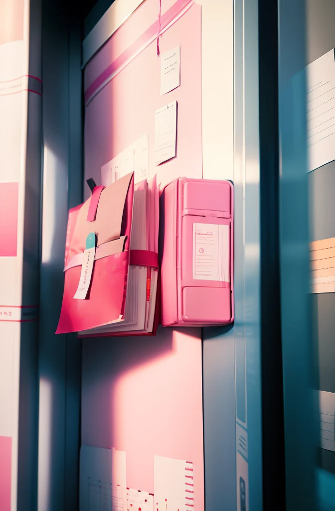The pink book is wrapped in stationery
