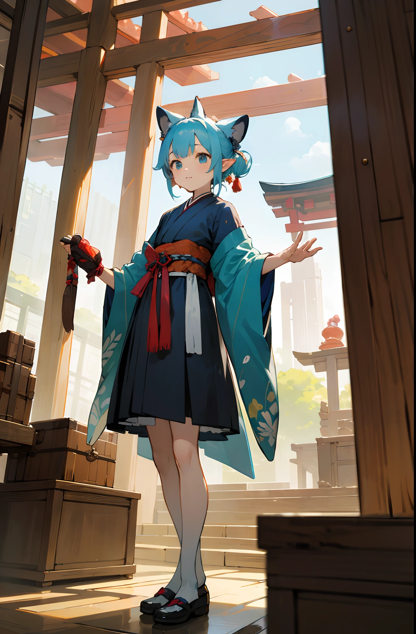 frontage、Standing Picture、shoe、animesque、girl with、独奏、Chemo-eared、adventurer、Japan illustration