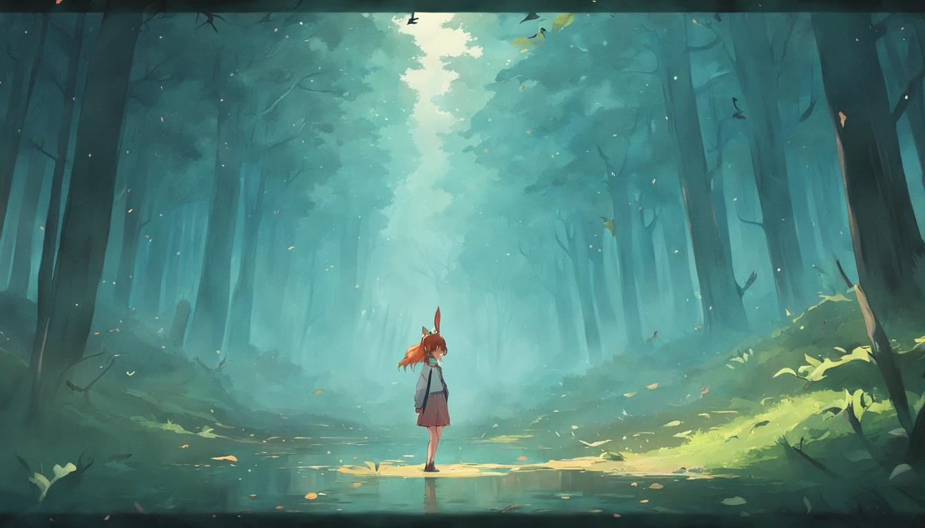 ln the forest,Heavy fog,deers,Pool