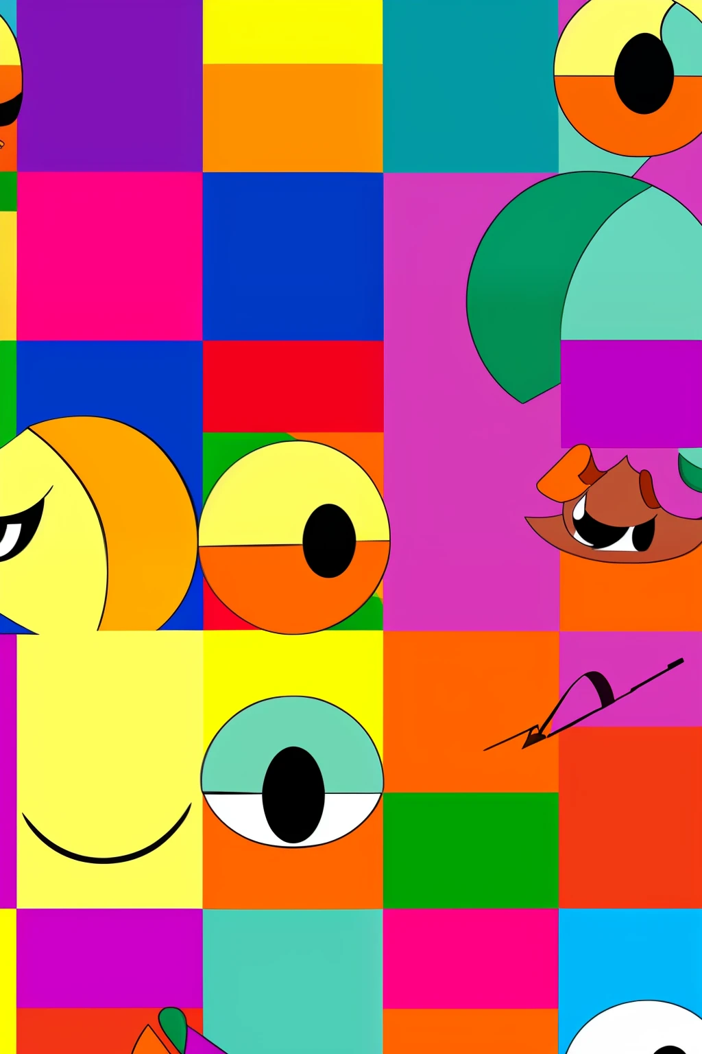 Design a 'Lelon' character that fuses the qualities of a melon and lemon, with a Powerpuff Girls cartoon twist. Think big eyes, simple facial features, and bold colors