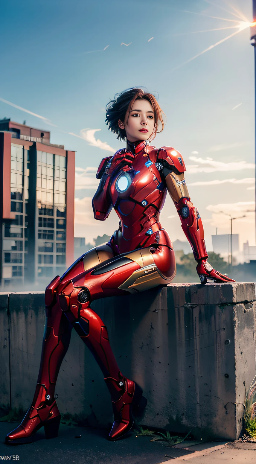 (1girl:1.3), solo,__body-parts__, official art, unity 8k wallpaper, ultra detailed, beautiful and aesthetic, beautiful, masterpiece, best quality, RAW, masterpiece, super fine photo,, best quality, super high Resolution, photorealistic, sunlight, full body portrait, stunningly beautiful,, dynamic pose, delicate face, vibrant eyes, (side view), she is wearing a futuristic Iron Man mech, red and gold, Highly detailed abandoned warehouse background, detailed face, detailed complex busy background, messy, gorgeous, milky, high detailed skin, realistic skin details, visible pores, sharp focus, volumetric fog, 8k uhd, dslr camera, High quality, film grain, fair skin, photorealism, lomography, sprawling metropolis in a futuristic dystopia, view from below, translucent
