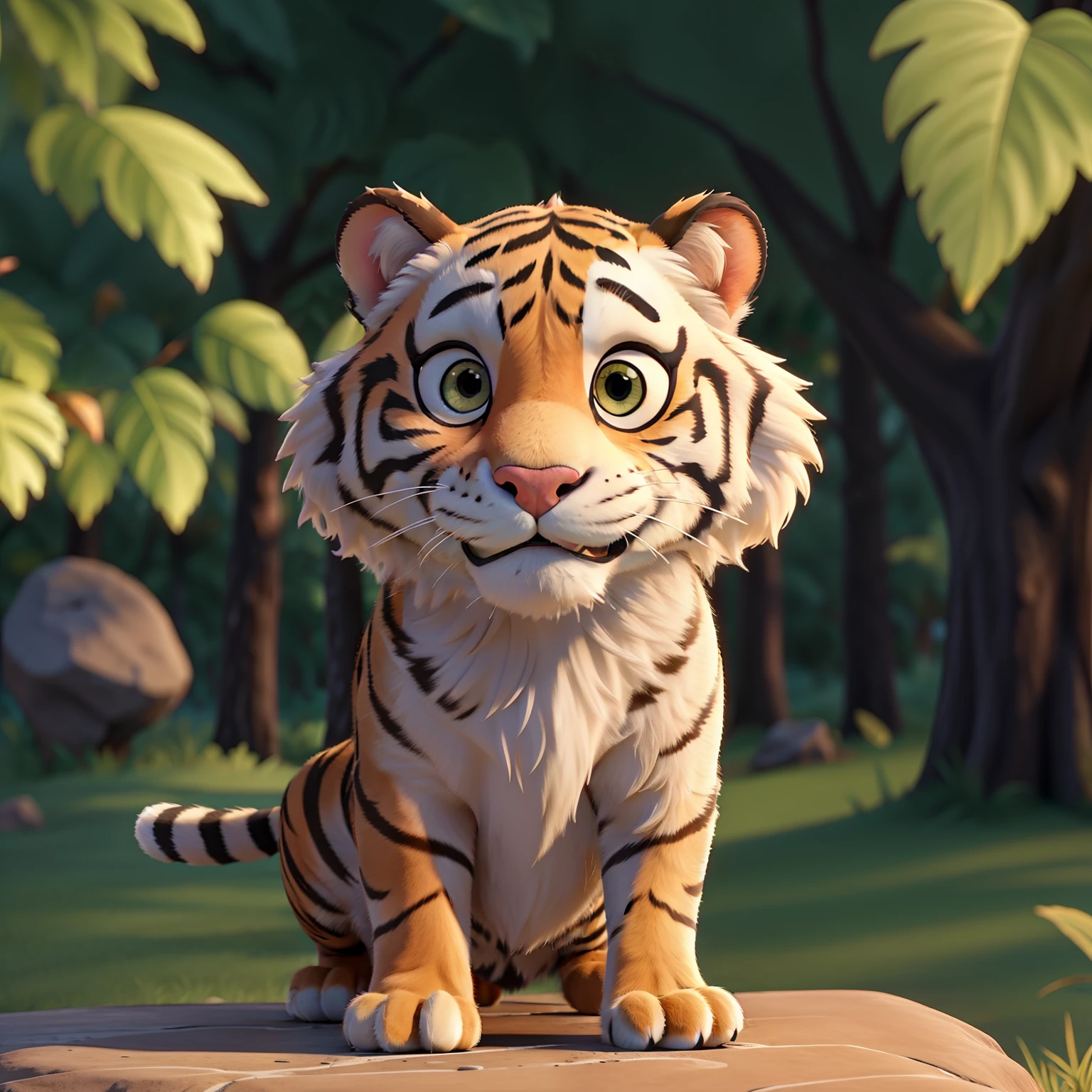a tiger, white fur