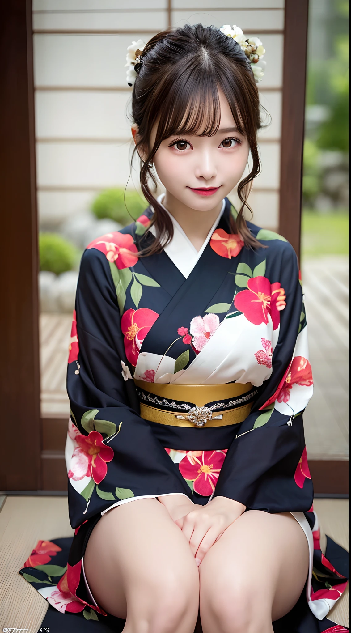 dynamicposes, ((japanese miko costume)), shrines, Smiling smile, (NSFW), 1womanl, 独奏, 24 year old, 7headed body, (Ideal ratio body proportions), (Composition from head to thigh), erectile nipple, Sexy body, Wet, short-hair, Dark hair, small tits, A slender, Small buttocks, beauty legs, Skinny Legs, surrealism, Cinematic lighting, depth of fields, One-person viewpoint, F/1.8, 135 mm, nffsw, masutepiece, ccurate, ((Anatomically correct)), Textured skin, Super Detail, high details, High quality, awardwinning, Best Quality, hight resolution, 8K