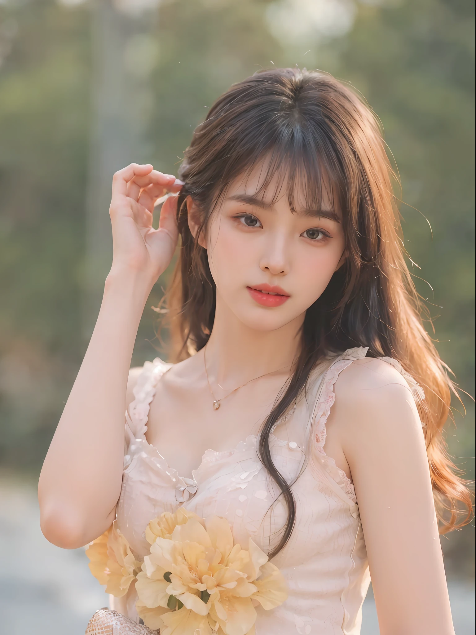 (Highly detailed CG unity 8k wallpaper), (巨作), (Best quality), (Super detail), (best illustration), (Best shadow), (Photorealistic:1.1),(PureErosFace_V1:0.5),(Taiwanese cute girl),(Taiwanese Sexy Woman),,Real human skin, Lens flare, Shade, Backlight,Lotus pond,Under the lotus,Under the lotus leaves,(Depth of field),(Natural light), filmgrain,((A girl with))),hyper HD,(Detailed eyes:1.4),Brown eyes, Seductive smile,kawaii,(solofocus),(Black hair),((Princess Cut Long Hair, Low Braided Ponytail))(Chinese hair accessories)))(See-Through Grey Hansou),(See-Through Gray Chinese Tan Costume Cloak)))((( Huge and drooping breasts)), (((Cowboy shot)), (Close-up) Blurred background, 18 years old, (((Solo)), (Shiny skin), cutea, wearing a diamond necklace, (watch audience), (Look at the front), (smile512:0.1), (Night), (Big)), (nomake-up), , (Wet), (full of sweat), with her mouth open, (squinting: 0.5), (Pubic Area Showing), ((Small areolas)),