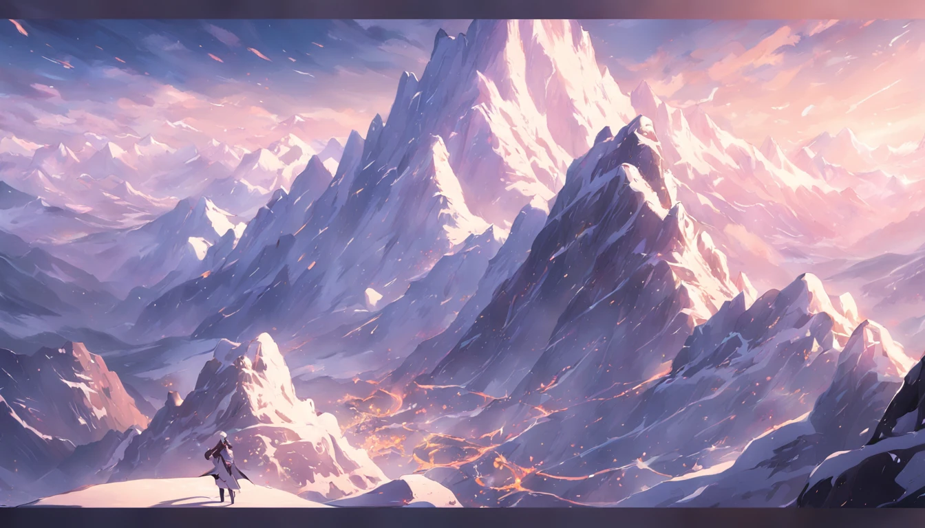 snow mountains，the white tiger，mountain cliff