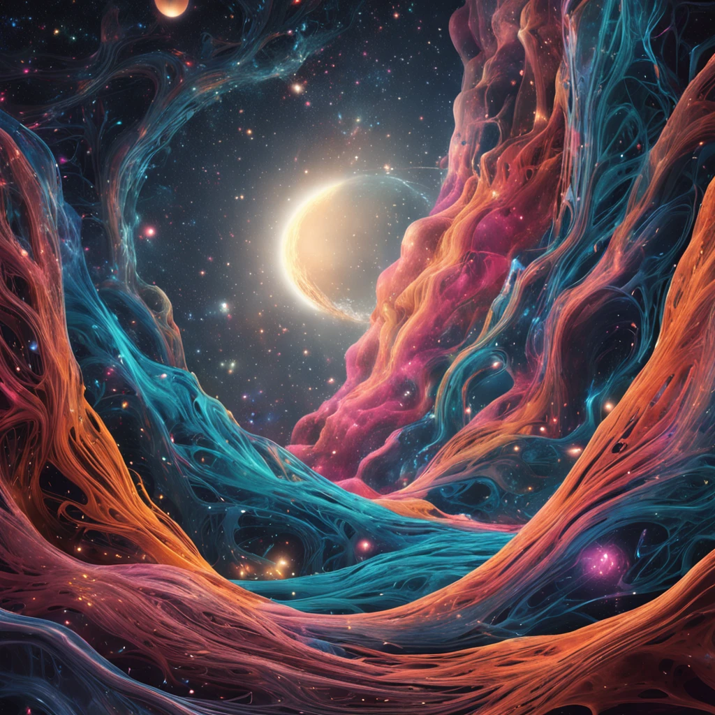 Thought rivers converge in a cosmic delta, ideas mingling like celestial bodies in an interstellar embrace.