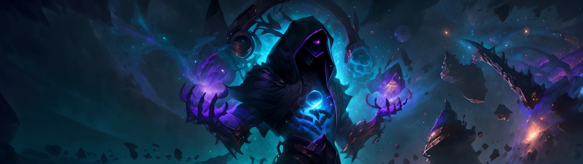 "One celestial muscular being in the center of the picture with a hood over and in hands there is brandishing magic with the luminosity of distant galaxies" ,best quality, masterpiece, ultra high res, (photo realistic:1.4), surrealism, dream-like,V0id3nergy,
a fantasy creature, Shadowdancer, shadow magic, darkness control, stealth, shadowstep, umbral spells.