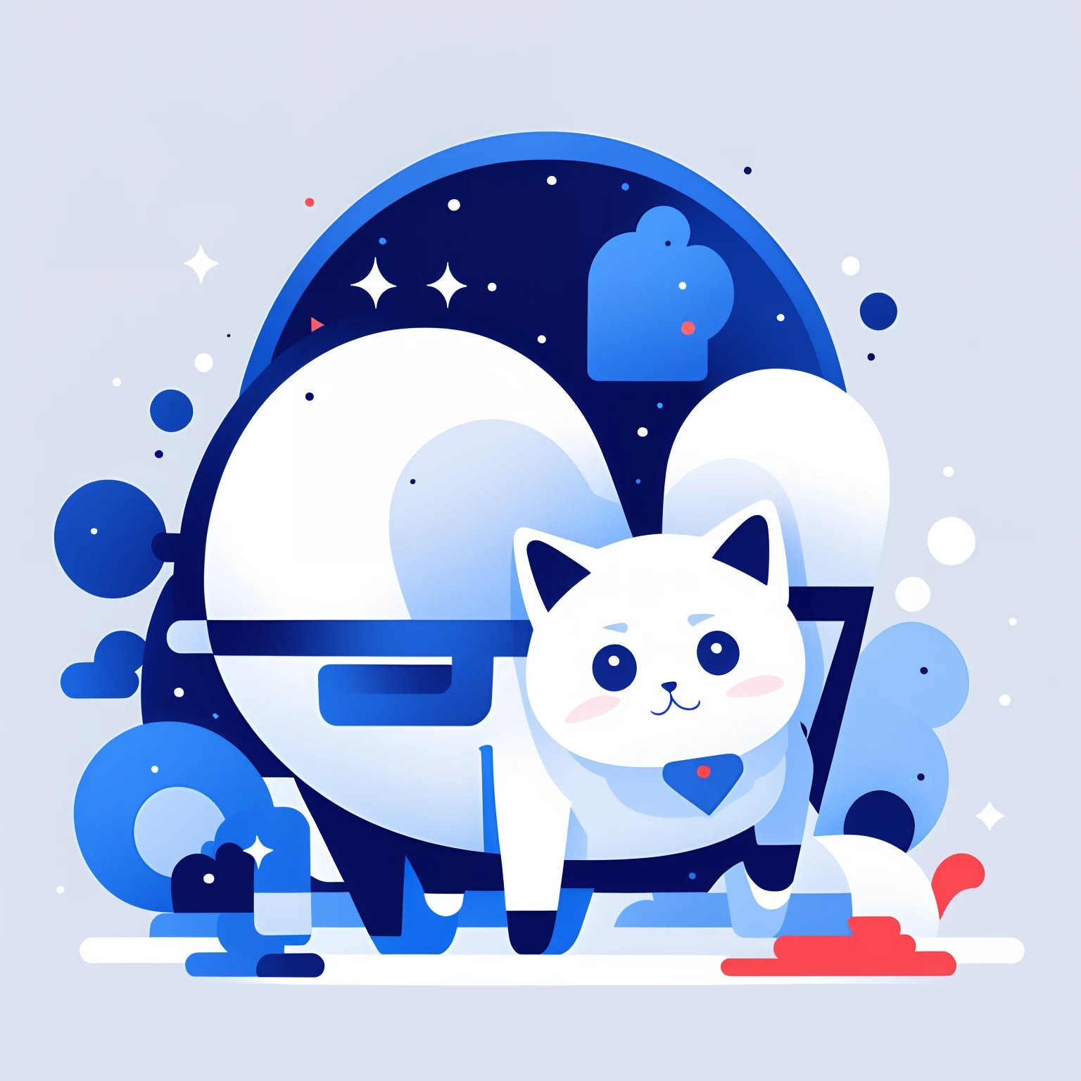 A cute kitten，hairy pubic，Big round eyes，An innocent expression，Pointy ears，Soft tail，Flexible movements，Playful and cute look。