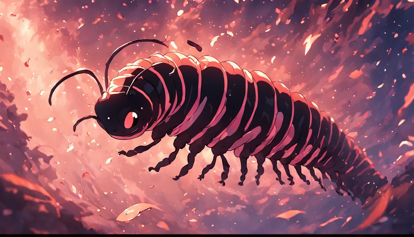 mid air,A giant millipede,black in color