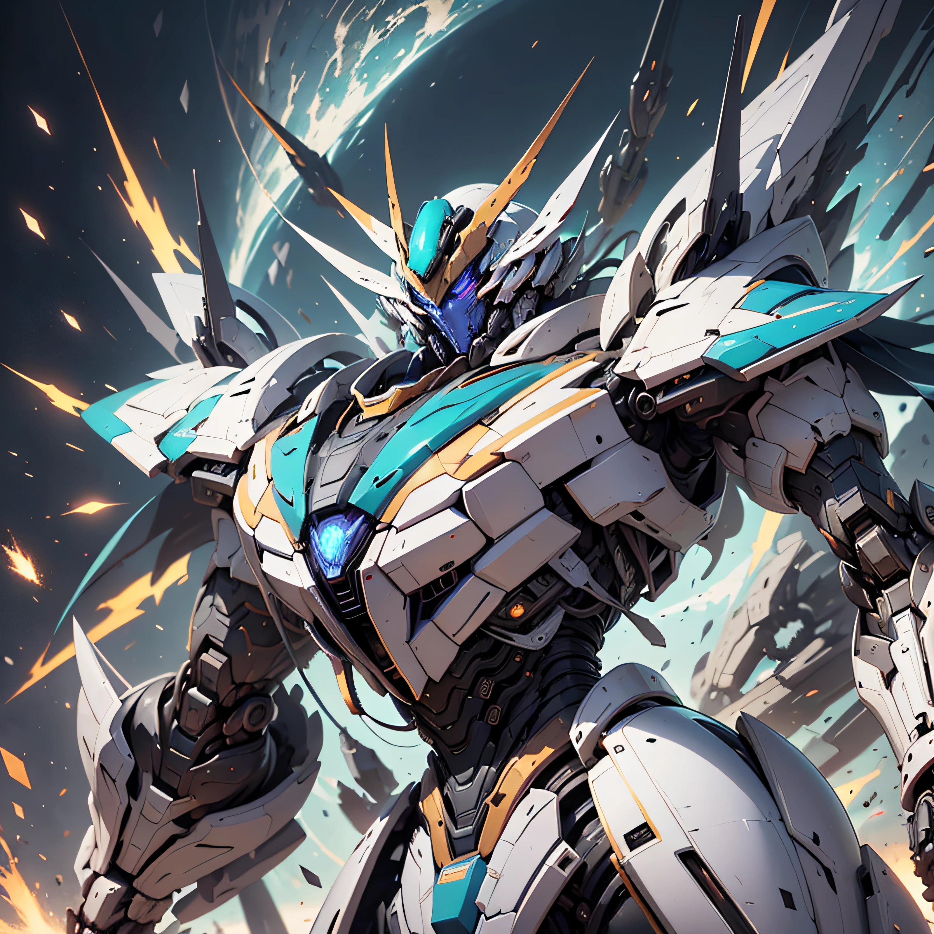 Style artwork of giant robot flying in the sky, ethereal and mecha theme, mecha art, Alexander Ferra Mecha, anime mecha aesthetic, cool mecha style, female mecha, Mecha Inspiration, modern mecha anime, mecha asthetic, greek god in mecha style, alexandre ferra white mecha,closeup cleavage,Close-up mirror