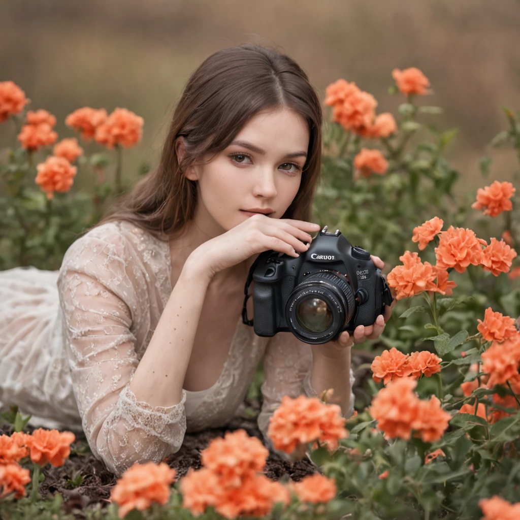 photography of,A girl lies among the flowers