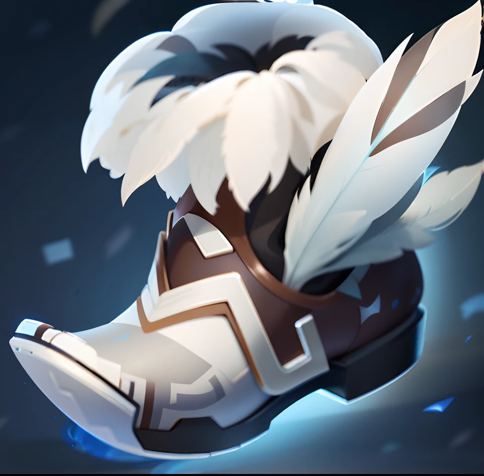 There is a cartoon picture,Shoes with feathers on them, Avatar image, taliyah, onmyoji, style of duelyst, Stylized art, zenra taliyah, battle shoes, character icon, Stylized concept art, league of legends inventory item, stylised painting, item art, Stylized game art, Akali, arcane jayce