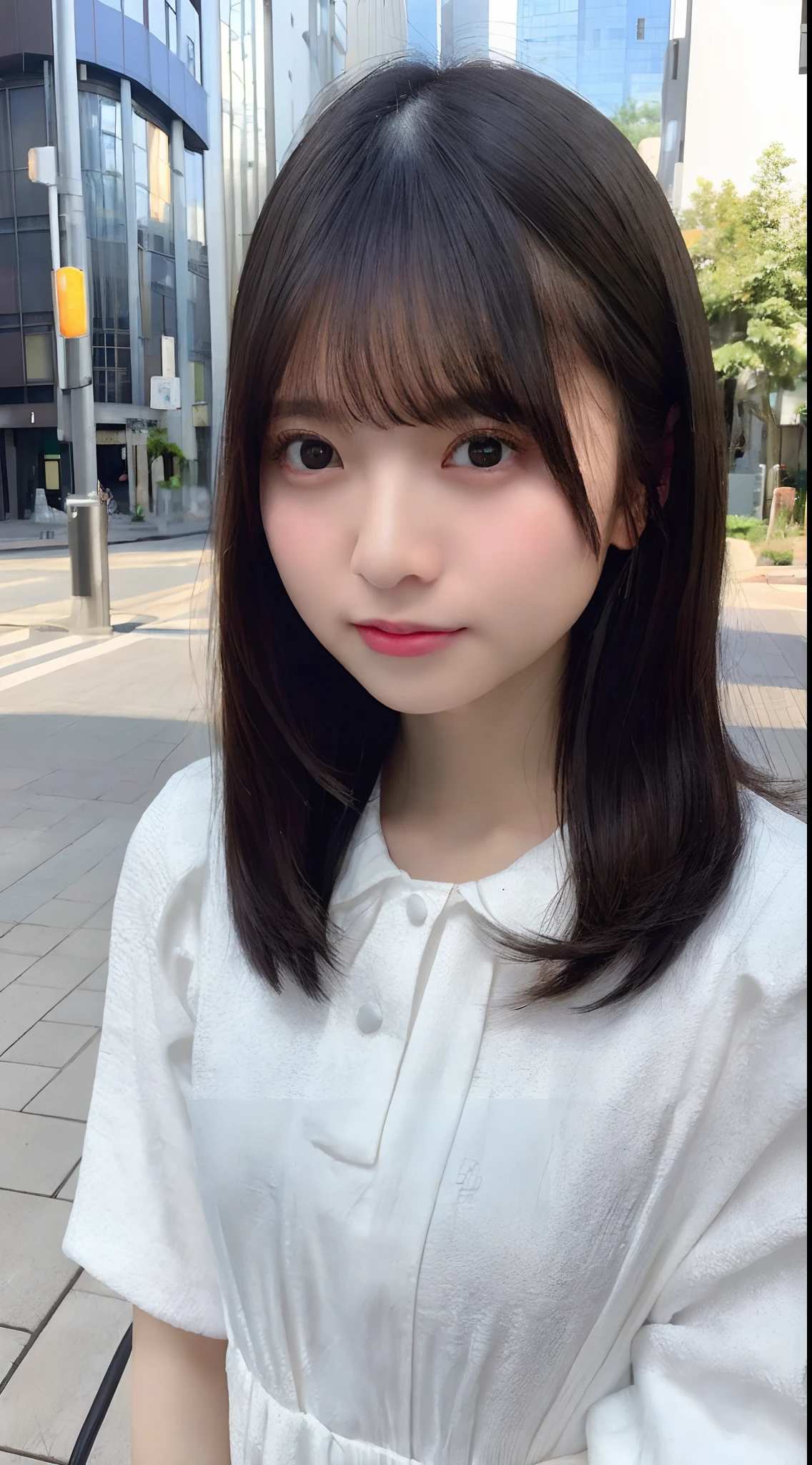 mix4, (8K, Raw photography, Top image quality, masterpiece: 1.45), (realisitic, Photorealsitic: 1.37), one girls, cute little, A city scape, natta, Sateen, Wetty, profetional lighting, photon maping, Radio City, physically-based renderingt, Gradient black hair, white hair, short curly hair, a handsome, girl with, (((Randomly generated plain clothes))), Top Quality Photos, hight resolution, 1080p, (clearface), (Detailed face description), (Detailed hand description), (masterpiece), (Exquisite CG)、extreme light and shadows、dishevled hair、master work、abundant detail、(Fine facial features)、(top quality photo)、(masuter piece)、(A detailed eye)、Look in front of you、Fine clavicle、((Slender big))、((Office Looksuit)))、((Cute clothes))、((Shinjuku City))、(Shooting from random perspectives)、(((collars)))、耳Nipple Ring、A big smile、Drawing the whole body from the knees、