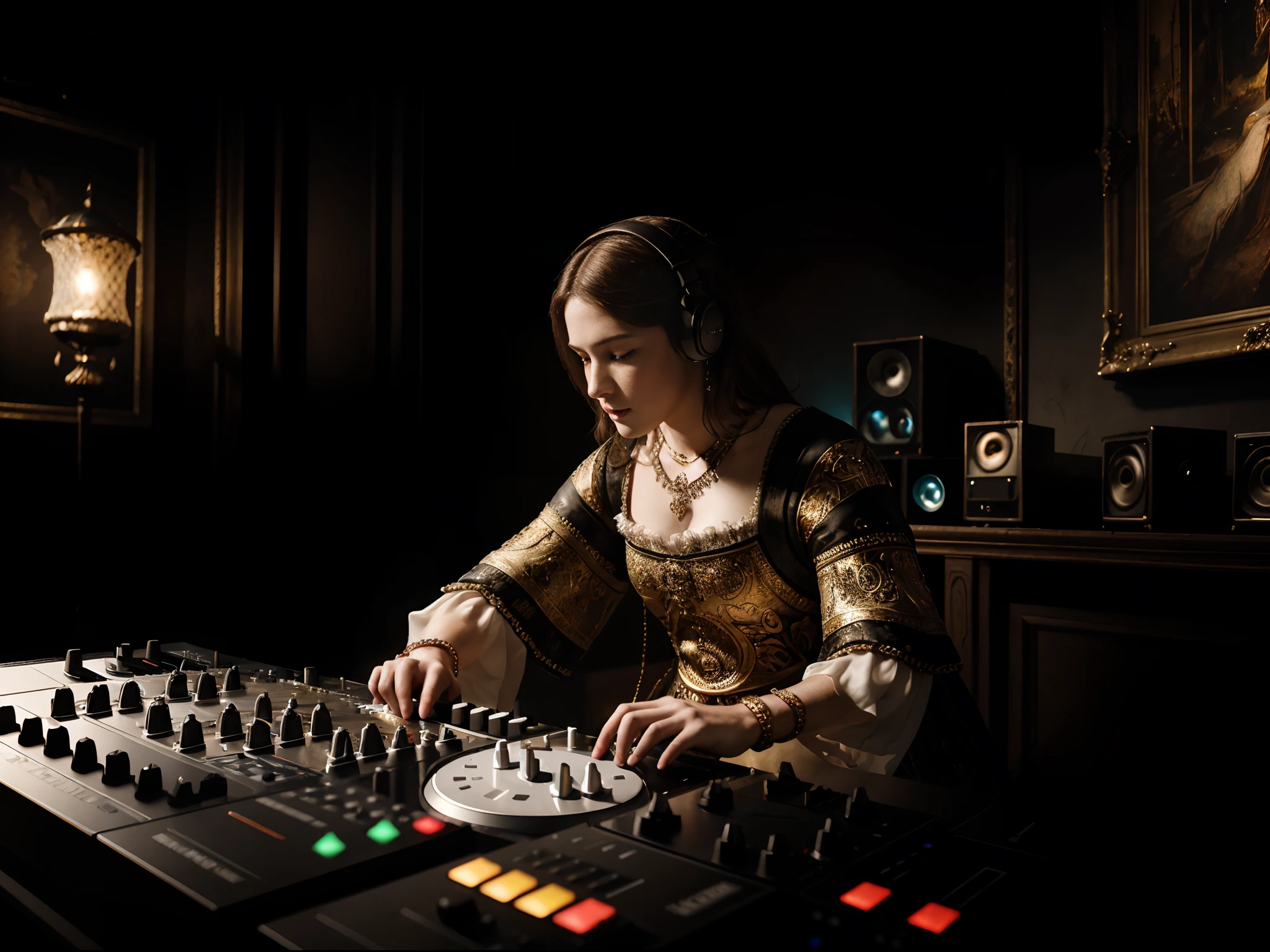 hyper realistic, If you are a DJ, 64k resolution photorealistic Masterpiece by Rembrandt, intricately detailed, HD, professional photography, dark lighting, volumetric lighting maximalist photo illustration, 64k resolution concept art with intricately detailed, complex, elegant, expansive, fantastical, ultra sharp, 64k