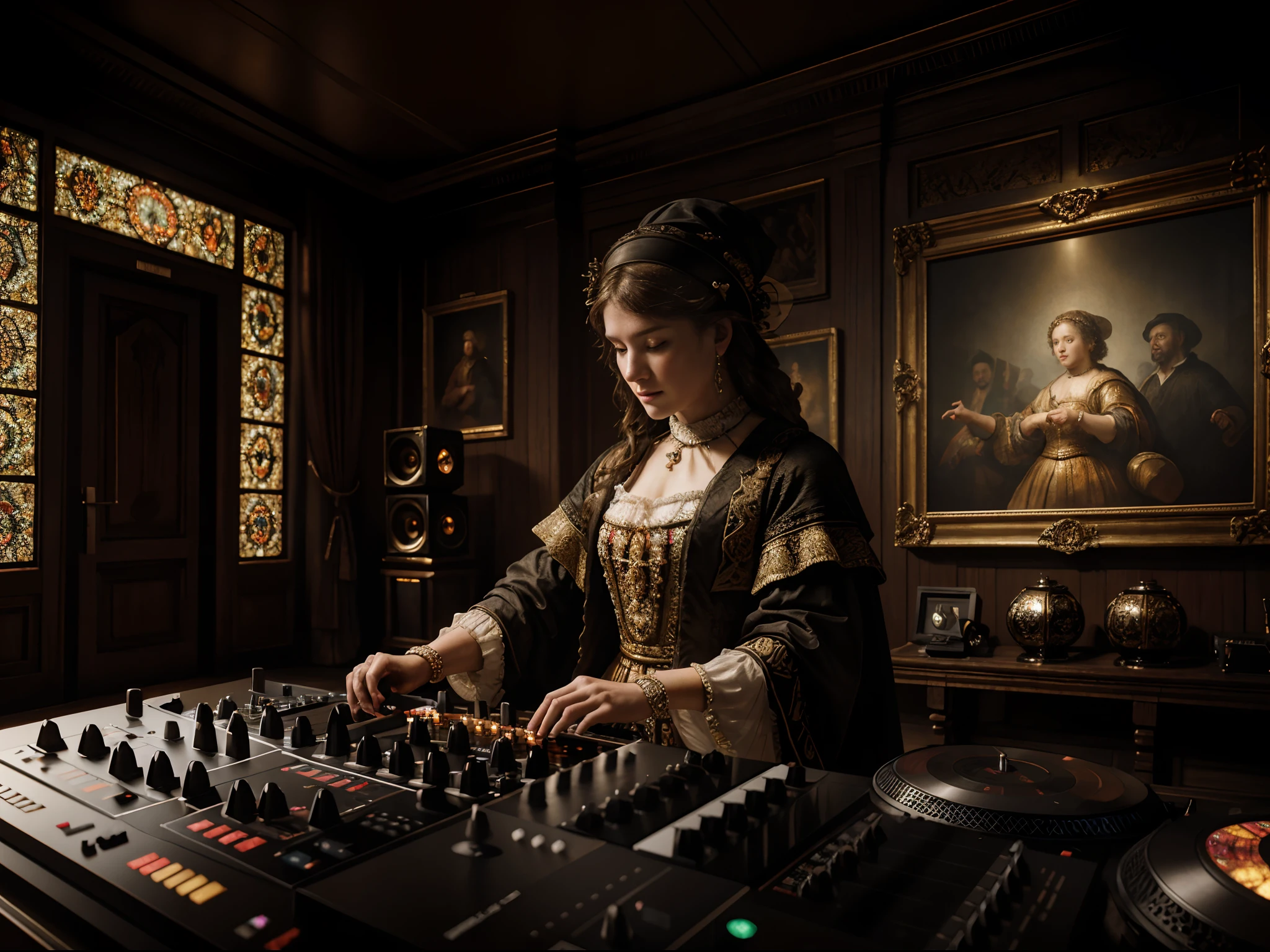 hyper realistic, If you are a DJ, 64k resolution photorealistic Masterpiece by Rembrandt, intricately detailed, HD, professional photography, dark lighting, volumetric lighting maximalist photo illustration, 64k resolution concept art with intricately detailed, complex, elegant, expansive, fantastical, ultra sharp, 64k