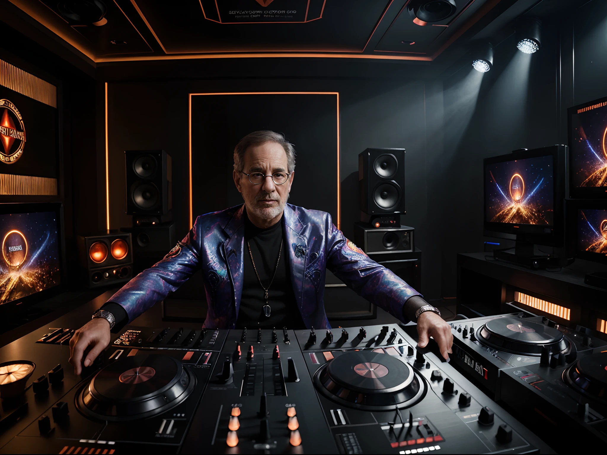 hyper realistic, If you are a DJ, 64k resolution photorealistic Masterpiece by Steven Spielberg, intricately detailed, HD, professional photography, dark lighting, volumetric lighting maximalist photo illustration, 64k resolution concept art with intricately detailed, complex, elegant, expansive, fantastical, ultra sharp, 64k