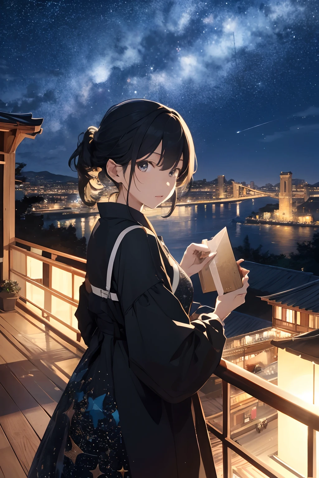 「Capture the highest quality 4K photos、Picturesque night view。Starry sky、Even 2D images convey their beauty、Please introduce masterpiece photos of stylish superb scenery。」
