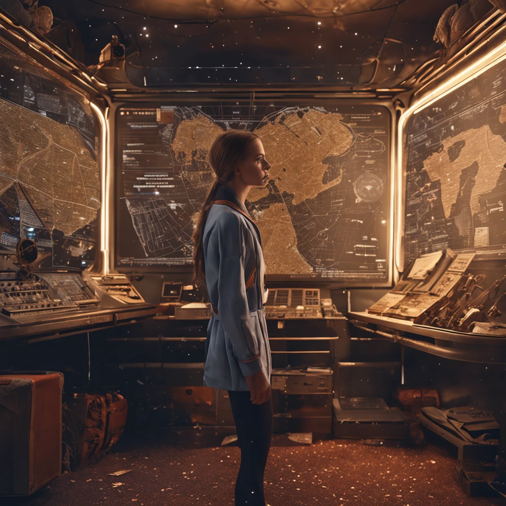 (absurdres, highres, ultra detailed), (1 girl:1.5), BREAK , photojournalism, documentary photography, visual storytelling, capturing moments, historical records, social commentary, powerful imagery BREAK hyperrealism, photorealistic detail, incredible accuracy, lifelike textures, masterful technique, jaw-dropping precision, artistic dedication BREAK , astral navigator's uniform, star chart, celestial compass , alchemist's robe, potion belt, magical tome