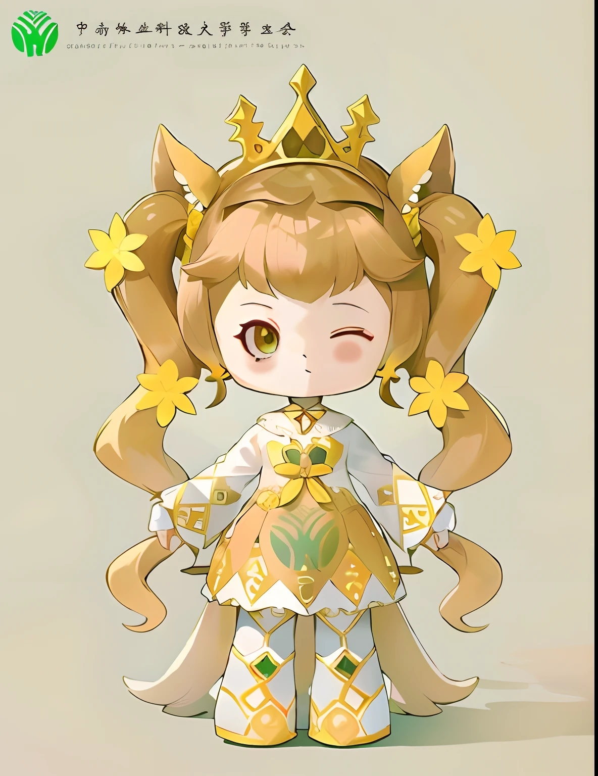 An anime character of a girl wearing a crown and a dress, character art of maple story, elf girl wearing an flower suit, gilded lotus princess, , cute character, style of maple story, cute anime waifu in a nice dress, Cute detailed digital art, Elf Princess,Tsundere expression