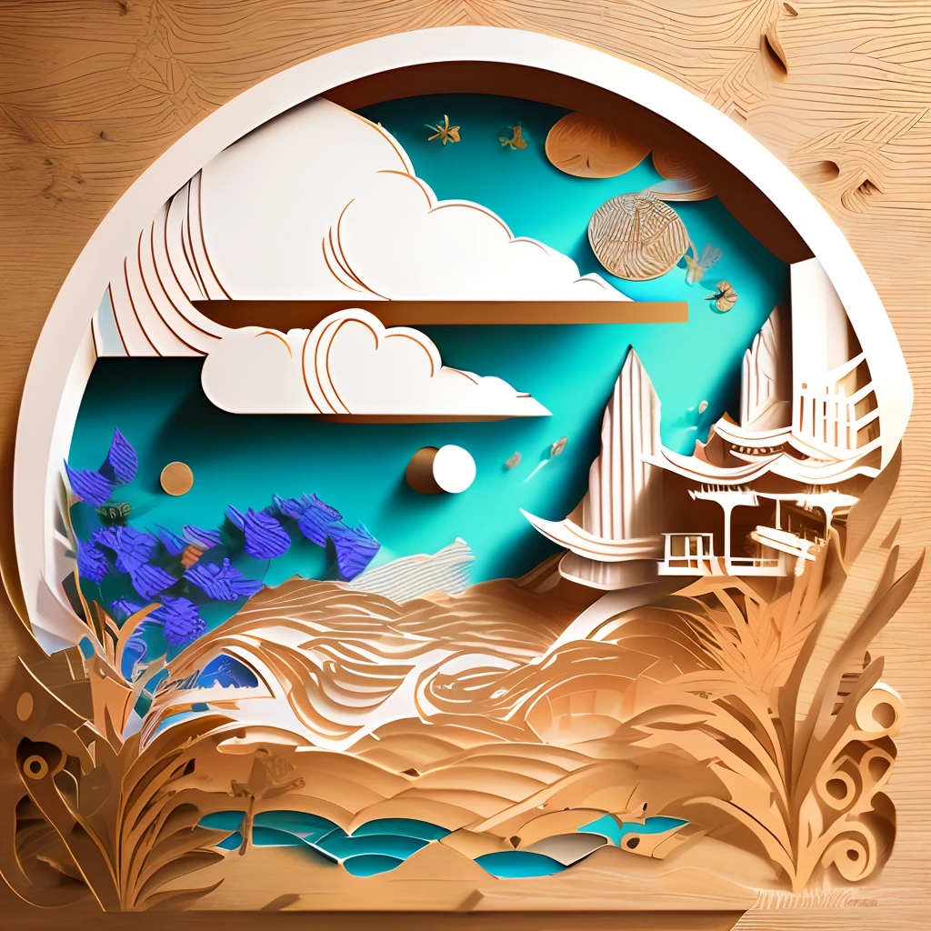 mdjrny-pprct, Chinese architecture, gardens, landscapes, sea of clouds, (high detail: 1.2)