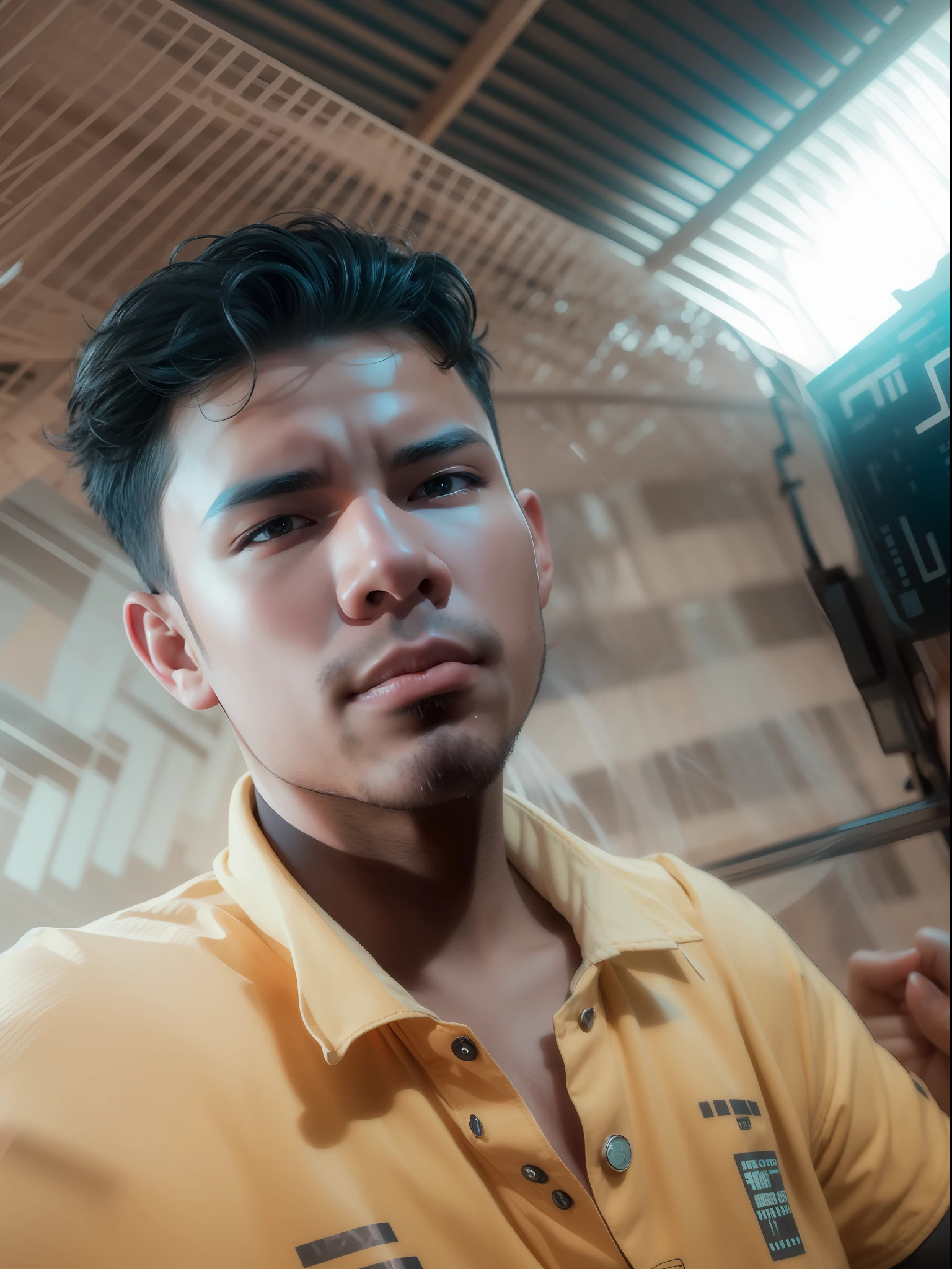 Change background Cyberpunk handsome boy ultra realistic face 8k