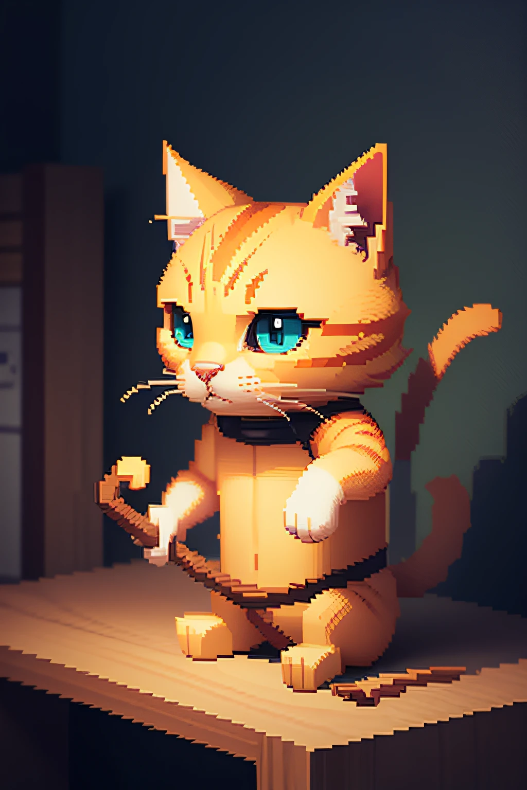 Pixel art Stick Man cat