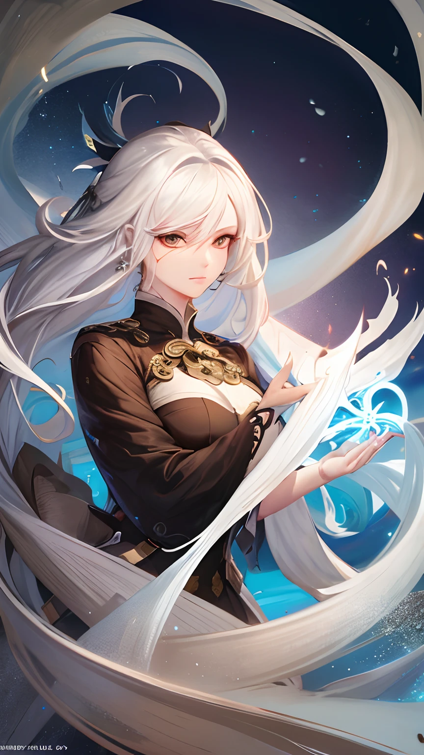 a close up of a woman with white hair and a white mask, beautiful character painting, guweiz, artwork in the style of guweiz, white haired deity, by Yang J, epic exquisite character art, stunning character art, by Fan Qi, by Wuzhun Shifan, guweiz on pixiv artstation