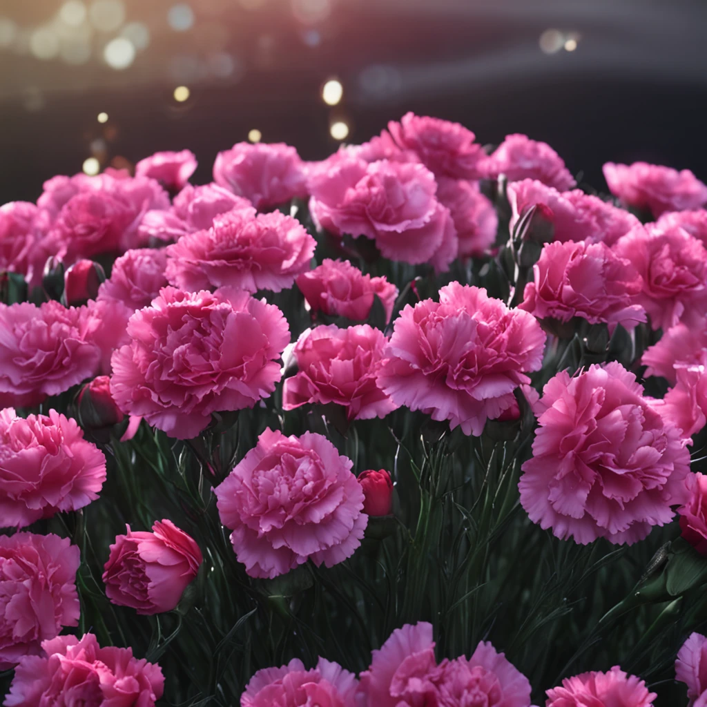 carnation,garland,Realistic,Black background