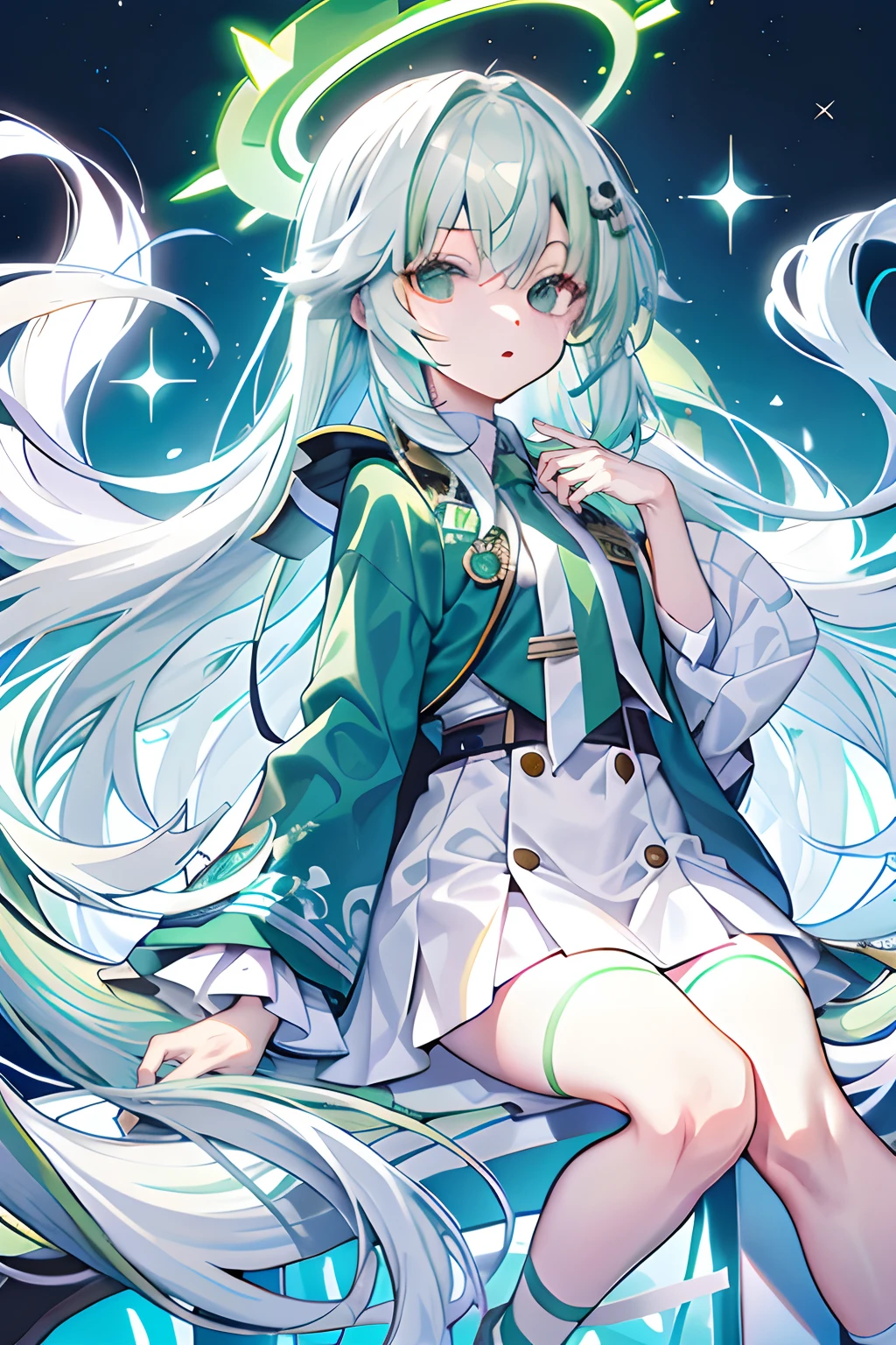 Green hair,Gradient