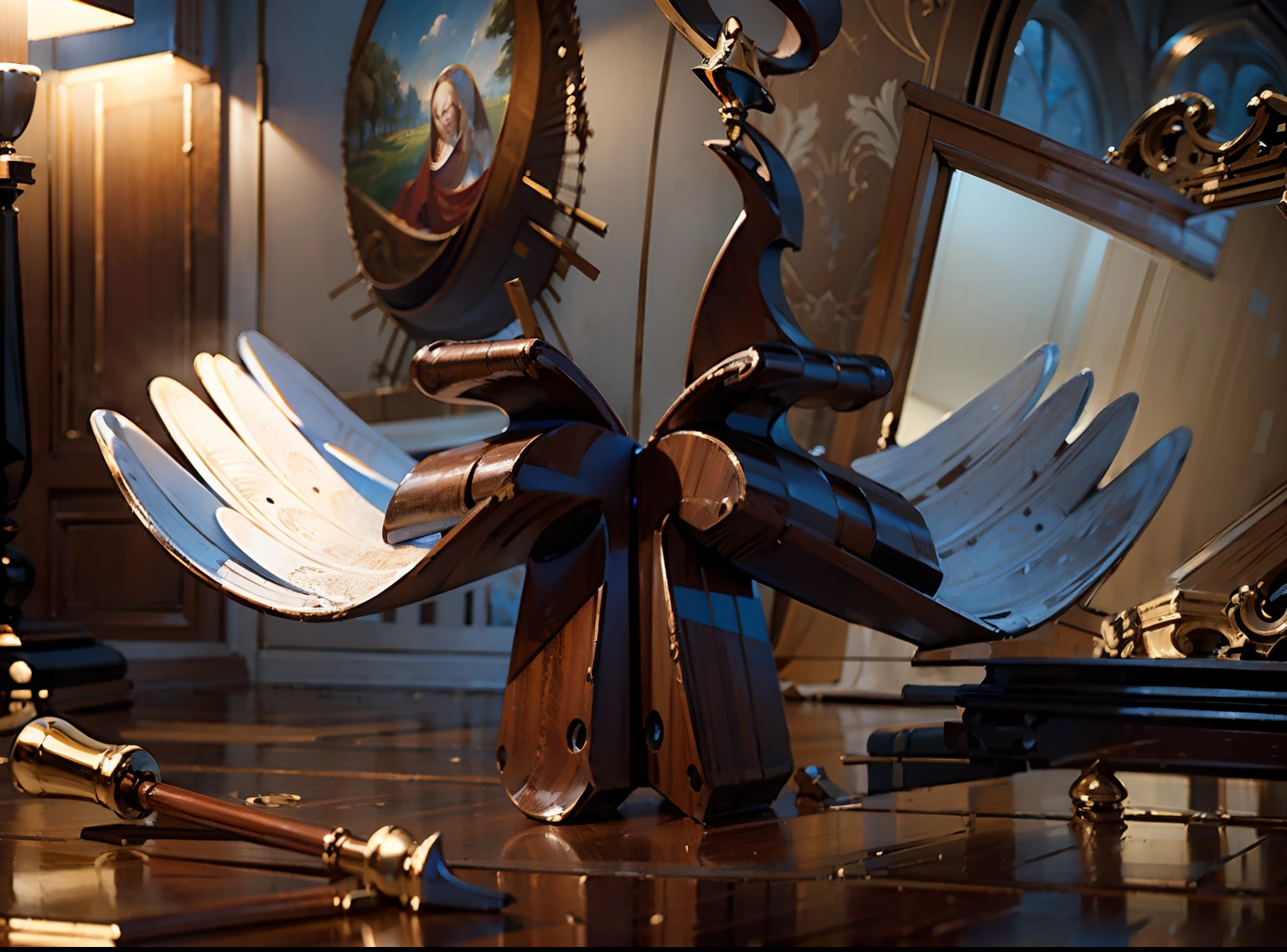 Two Mahogany Wood Hands , Open Palms Upward, , Masterpiece, Realistic: 1.3), (Extremely Complex 1.2) , (Realistic: 1.4), (Extremely Refined), (Surreal: 1.3), ((Best Quality )), ( (Masterpiece)), (Detailed), (High Resolution: 1.2), (Masterpiece), (Best Quality), (Ultra Detailed), (Masterpiece), (Best Quality), ( Ultra Detailed) , (Masterpiece), (Best Quality), (Ultra Detailed), Masterpiece, , (Masterpiece )+, Surreal Photography, Extremely Detailed 8k CG Wallpaper, HDR, RAW Photos, DSIR, Ultra Camera Wide Angle, Artistic Style, Soft Light, Dynamic Angle, Wide Resolution, Highly Detailed, Better Lighting,