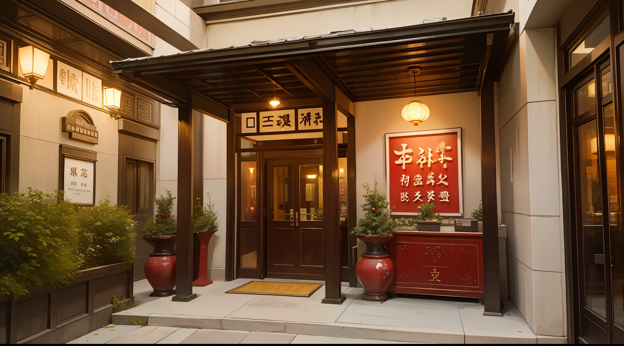 coloured photo: "Holiday Inn Gangduli, Nanjiang District, Jiangdu, China, Opened" Color photo of the opening of Holiday Inn Gangduri, Nanjiang District, Jiangdu, China: The exterior of the hotel is magnificent,well decorated,beautifully lit,Luxury and modern hotel opening,Flowers and decorations are embellished,Full of festive atmosphere depicts emotions and atmosphere: Excitement and anticipation are intertwined,camera settings: Use a high-quality camera,Capture the details of the hotel's exterior