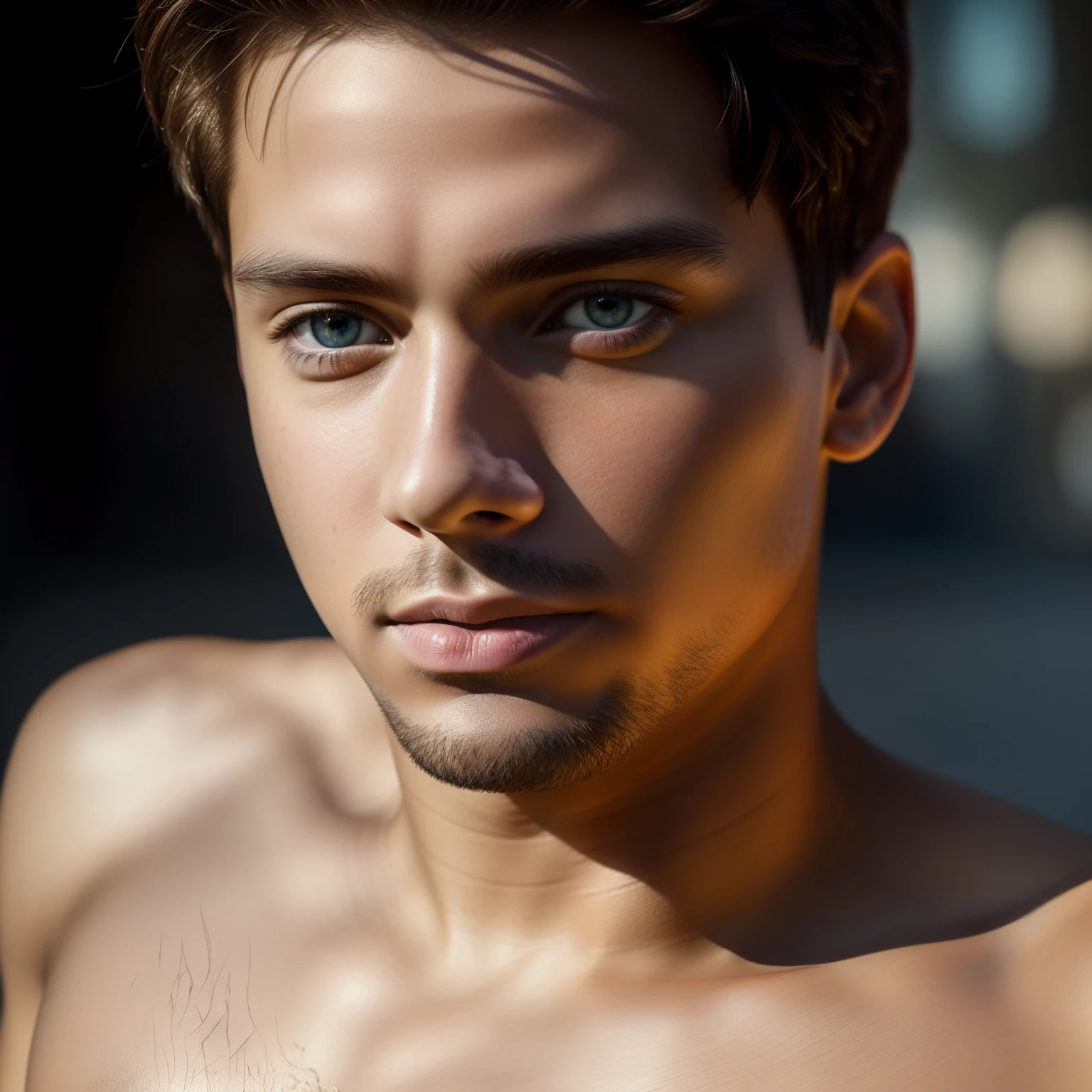 8K, Best Quality, Masterpiece, extra high resolution, (Realism: 1.4), Original Photo, (realistic skin texture: 1.3), (Film grain: 1.3), (Selfie Angle), 1 boy, Beautiful eyes and facial details, Masterpiece, Best Quality, a closeup of a, upper-body, looking at the viewer